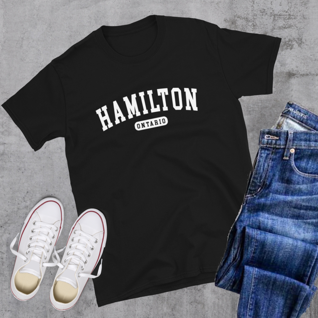 Hamilton College Tee Black Canadian City Apparel