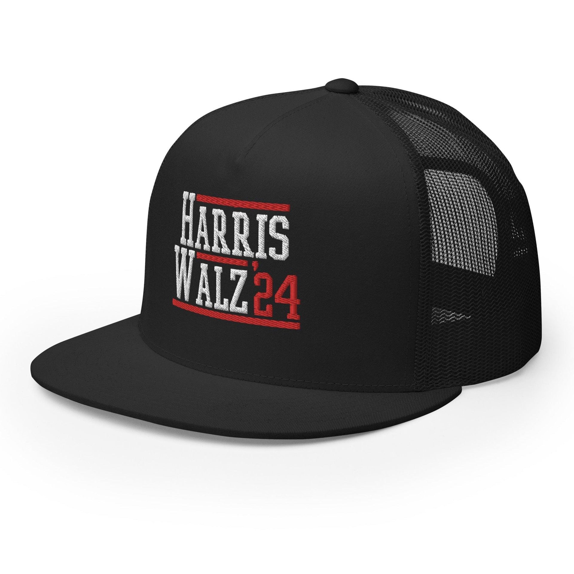 Harris Walz 2024 24 Flat Bill Brim Trucker Hat Capital Crowns LADs Liberal Snapback Hats Trucker Hats