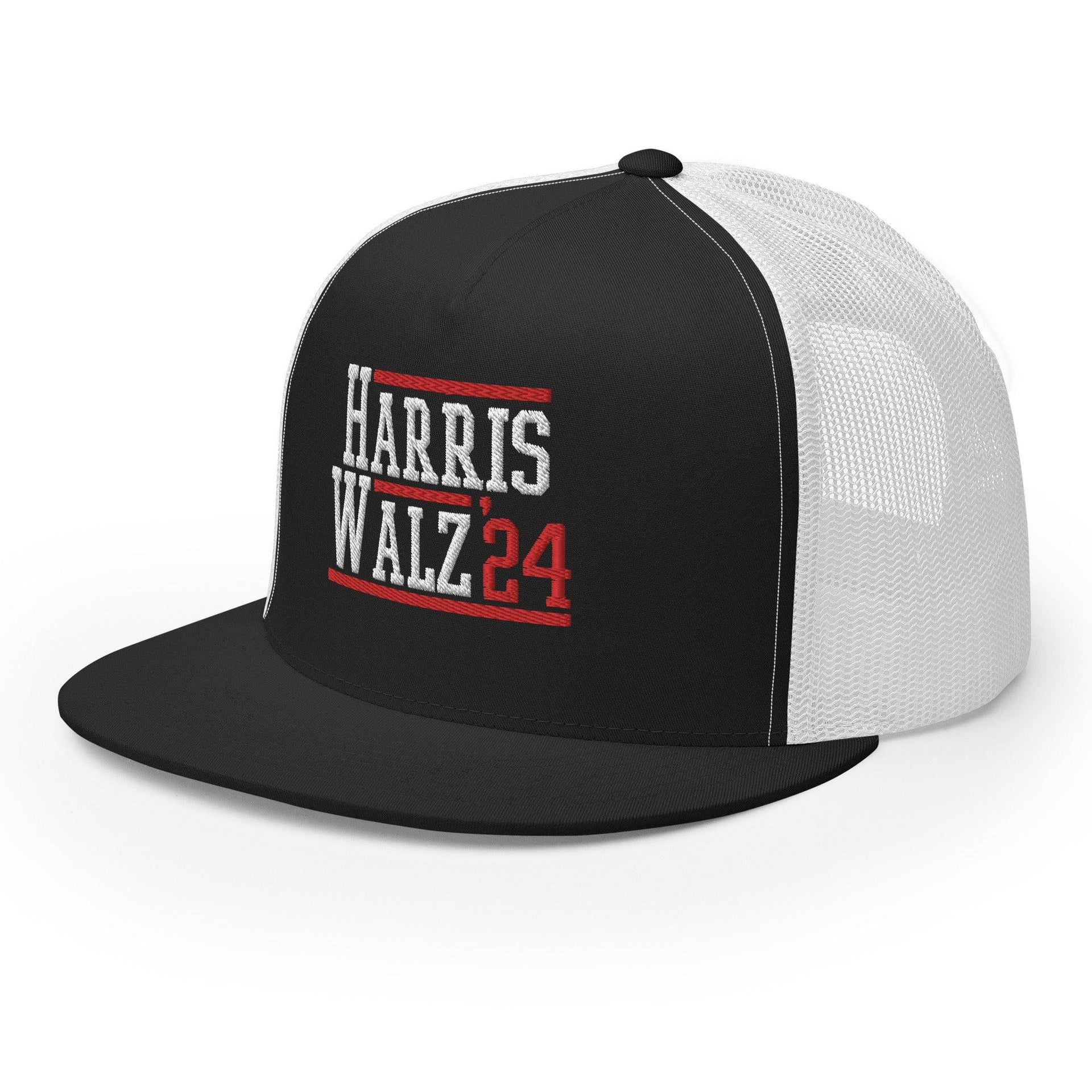 Harris Walz 2024 24 Flat Bill Brim Trucker Hat Capital Crowns LADs Liberal Snapback Hats Trucker Hats