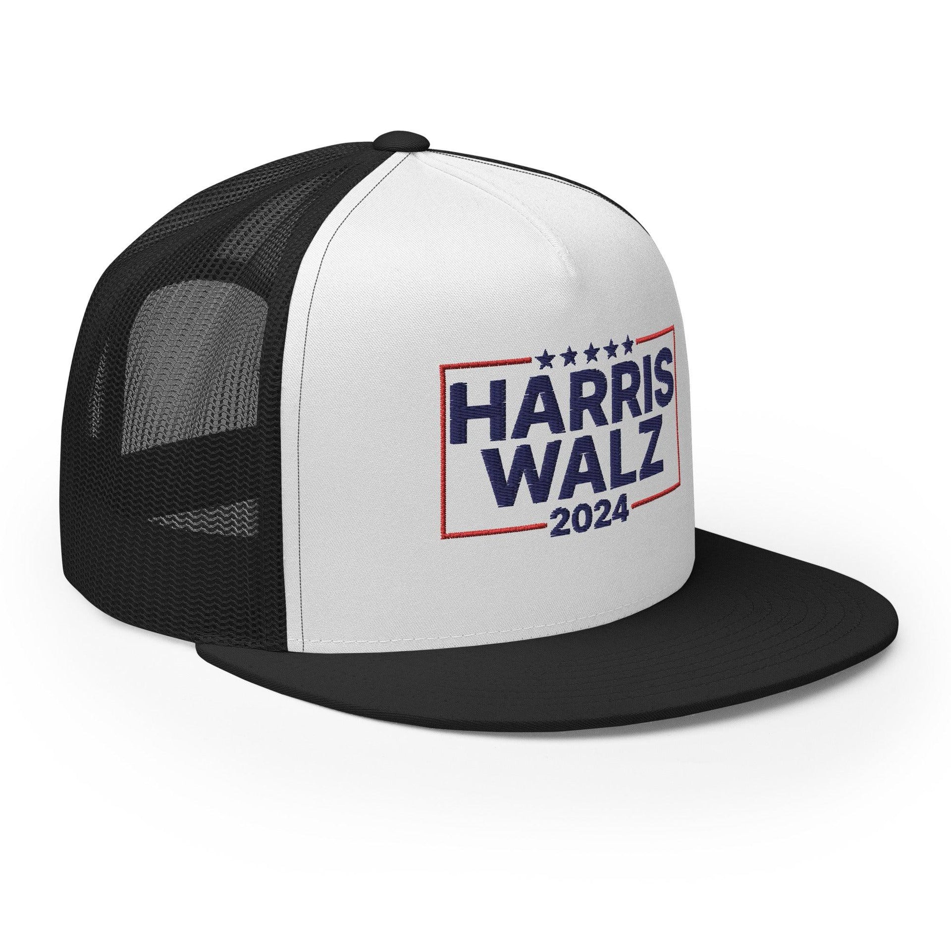 Harris Walz 2024 Flat Bill Brim Trucker Hat Capital Crowns LADs Liberal Snapback Hats Trucker Hats