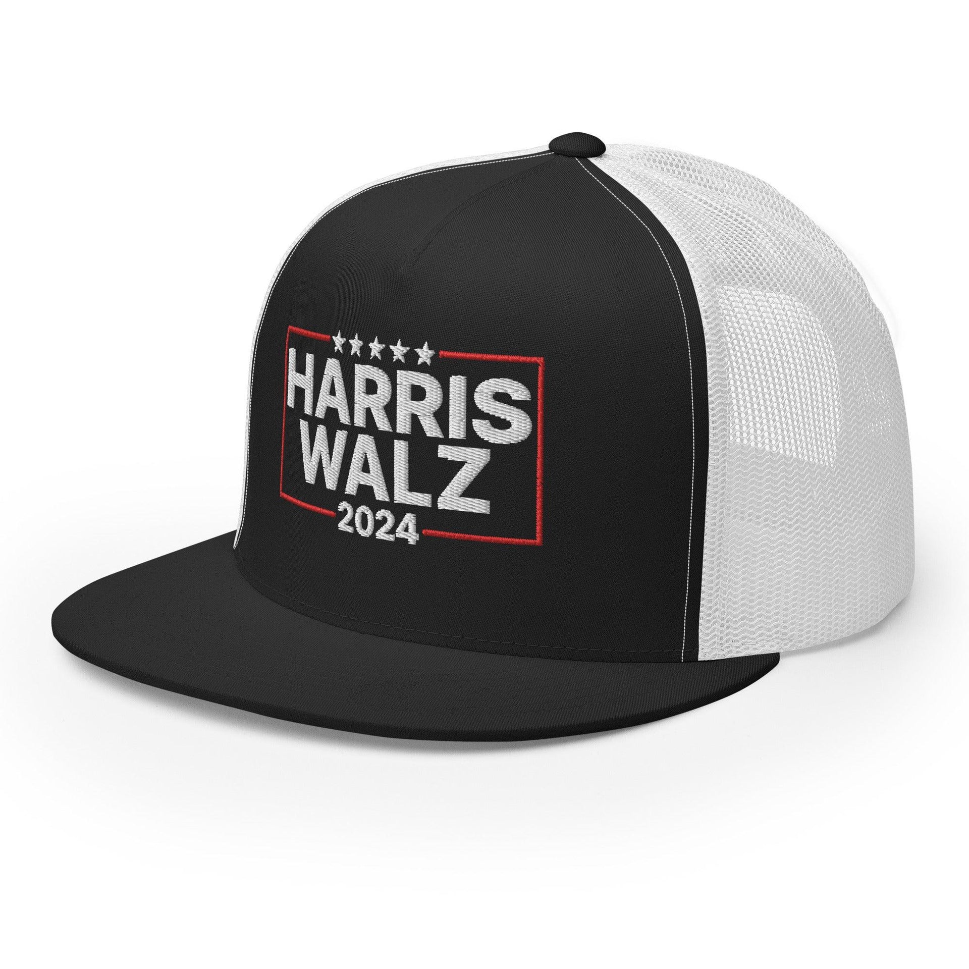 Harris Walz 2024 Flat Bill Brim Trucker Hat Capital Crowns LADs Liberal Snapback Hats Trucker Hats