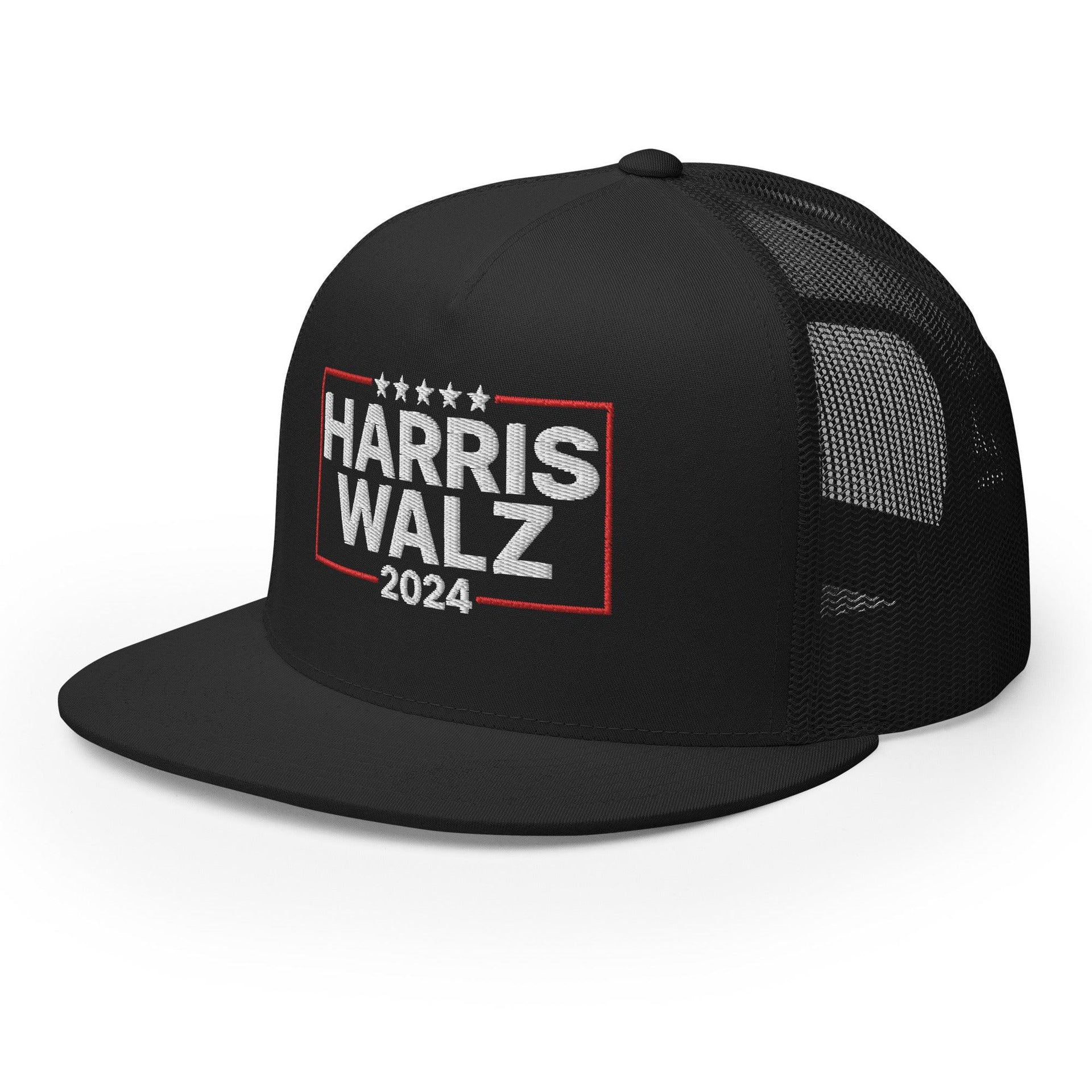 Harris Walz 2024 Flat Bill Brim Trucker Hat Capital Crowns LADs Liberal Snapback Hats Trucker Hats