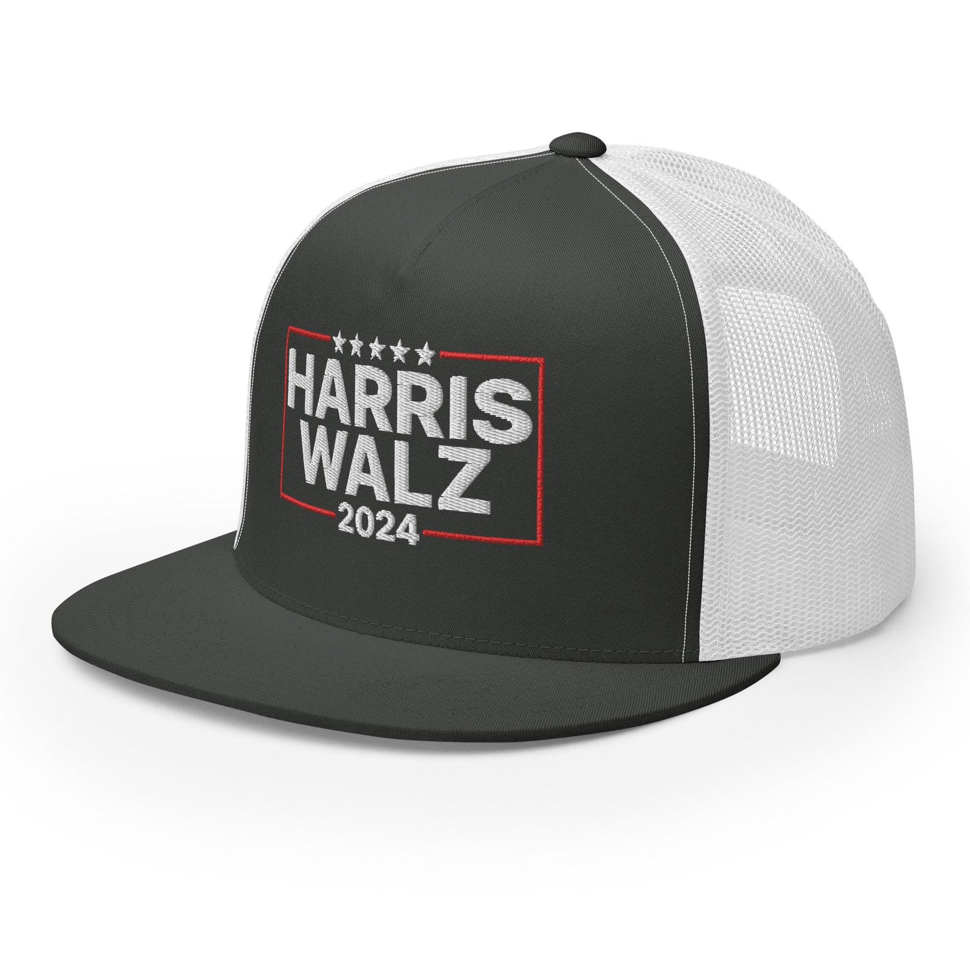 Harris Walz 2024 Flat Bill Brim Trucker Hat Capital Crowns LADs Liberal Snapback Hats Trucker Hats