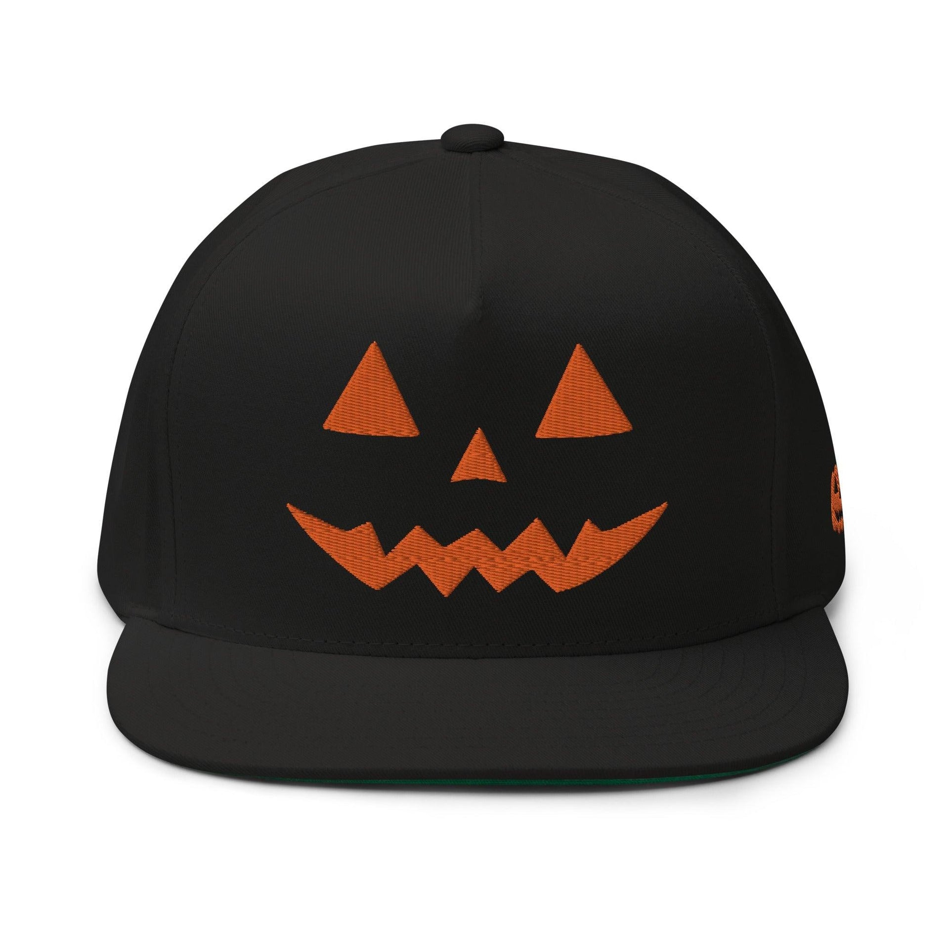 Harris Walz Jack-O'-Lantern Pumpkin Halloween Embroidered Flat Bill Brim 5 Panel Snapback Hat Default Title Capital Crowns Harris Halloween LADs Liberal Snapback Hats