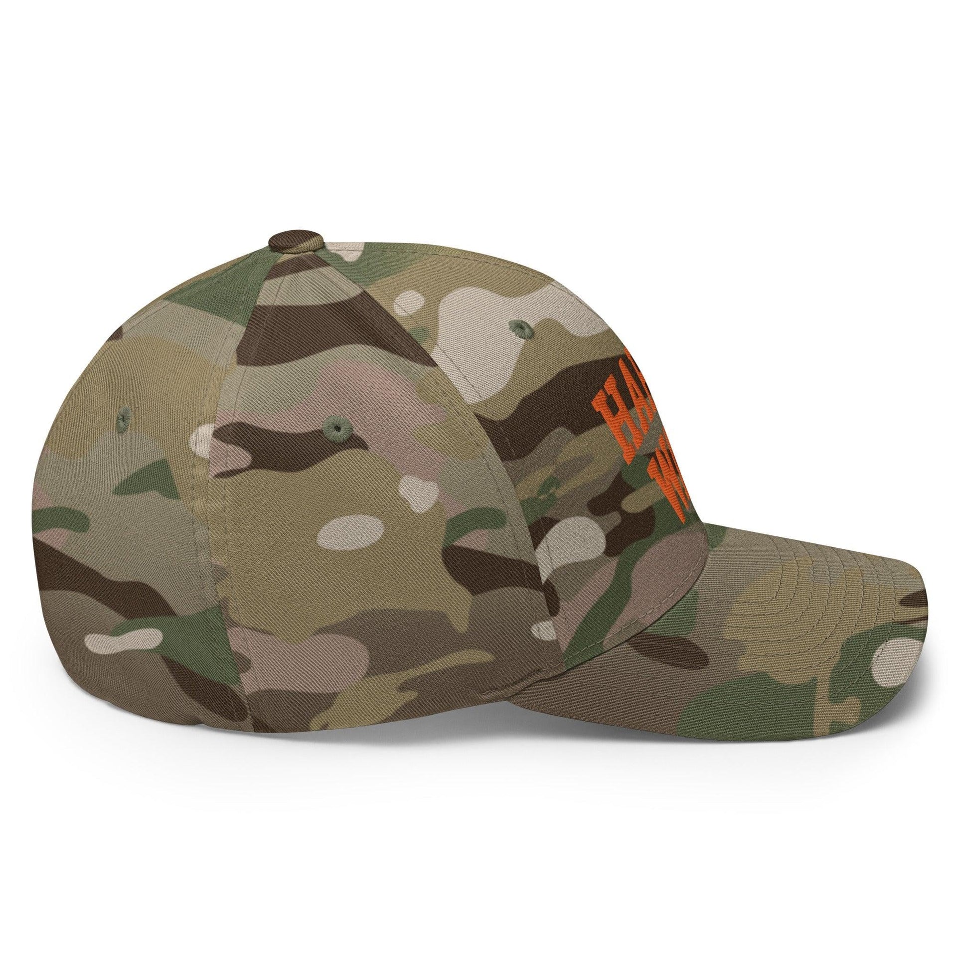 Harris-Walz Midwest Princess Parody Embroidered Stretch Fit Baseball Hat Orange Camo Capital Crowns LADs Liberal Orange Camo Stretch Fit