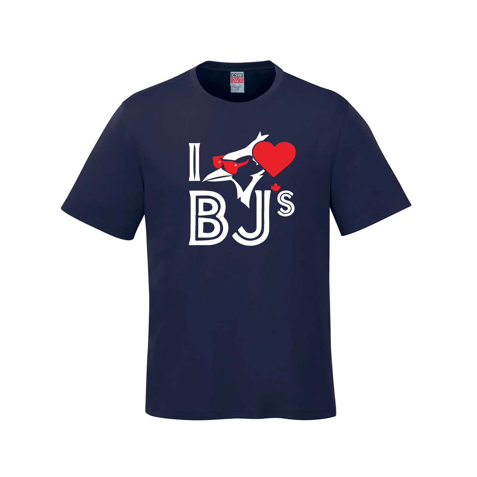 I Heart BJs Red Sunglasses T-Shirt – Cool Bird, Classic Style Navy Blue baseball Graphic Tee I Heart BJs I Love Bjs Toronto