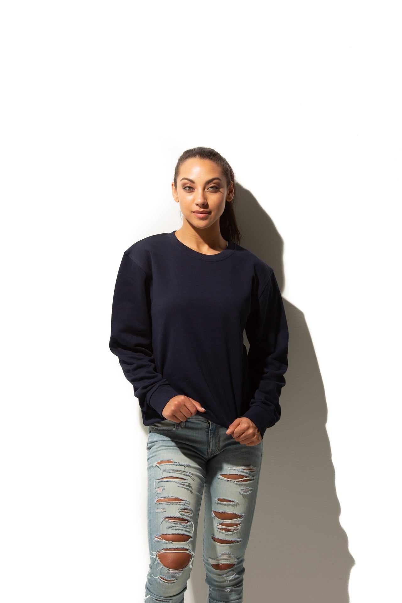 HERO-1020 Unisex Blank Crewneck Sweatshirt - Navy Blue 1020 Adult Black Crewneck HERO Tops Unisex