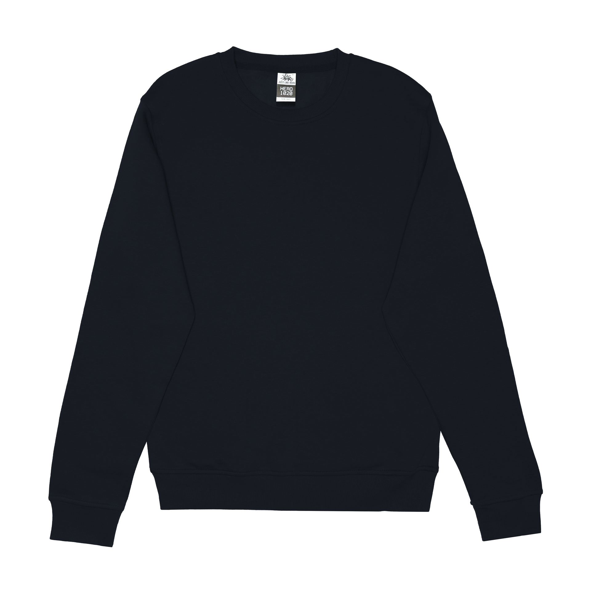 HERO-1020 Unisex Blank Crewneck Sweatshirt - Navy Blue 1020 Adult Black Crewneck HERO Tops Unisex