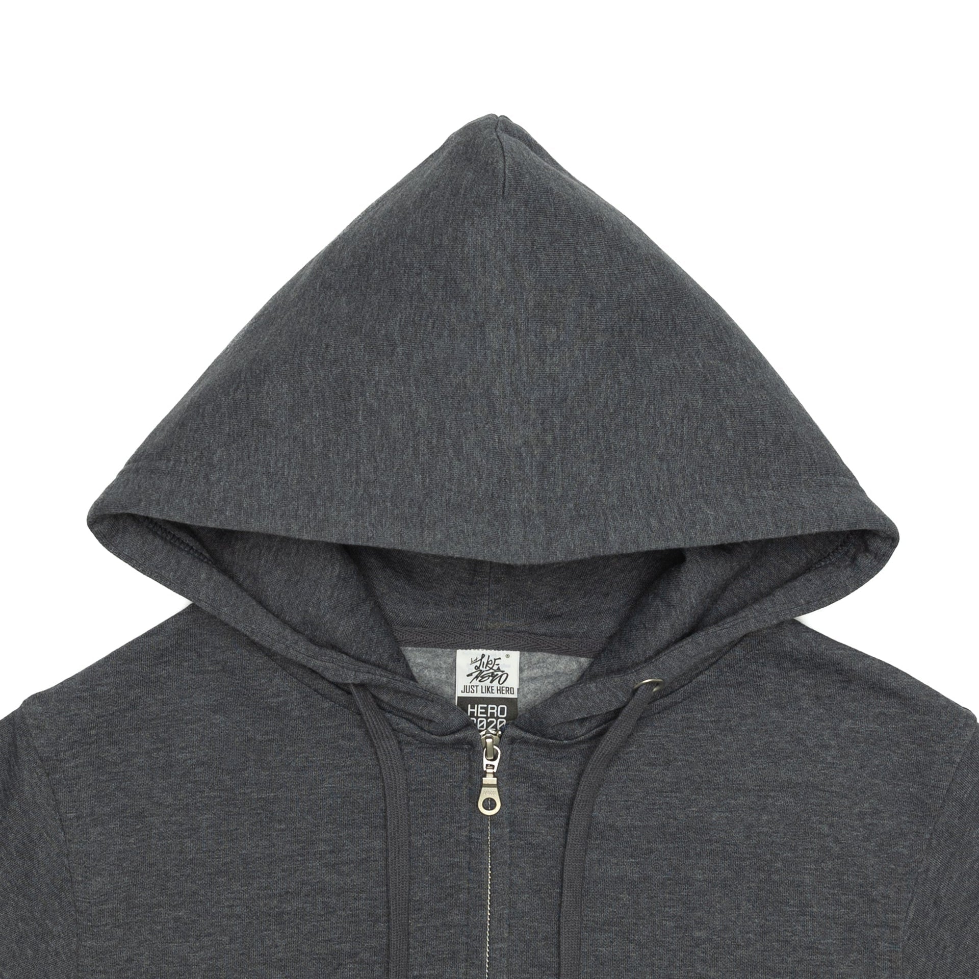 HERO-3020 Unisex Full Zip Hoodie - Dark Heather 3020 Adult Full-Zip Grey HERO Tops Unisex