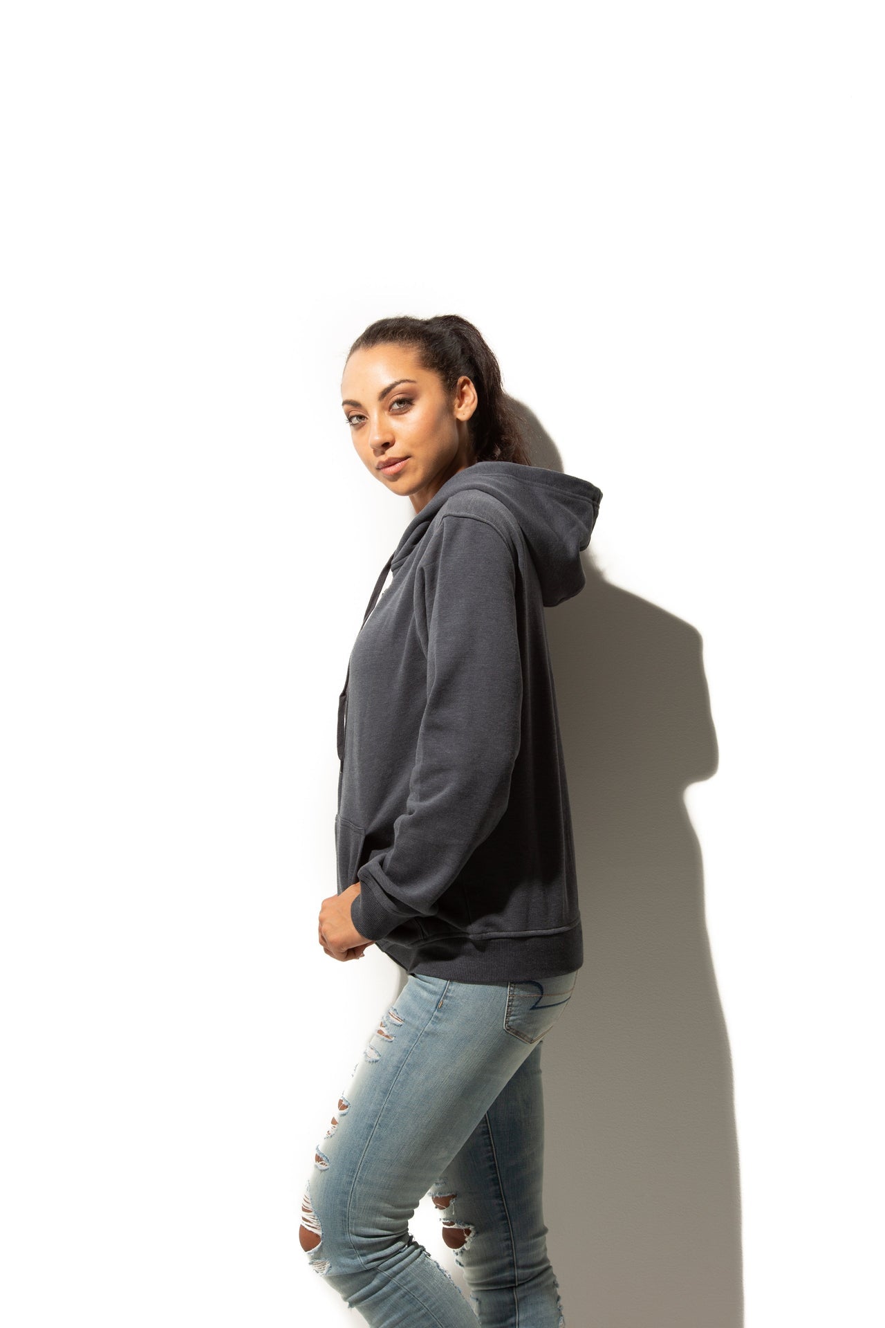 HERO-3020 Unisex Full Zip Hoodie - Dark Heather 3020 Adult Full-Zip Grey HERO Tops Unisex