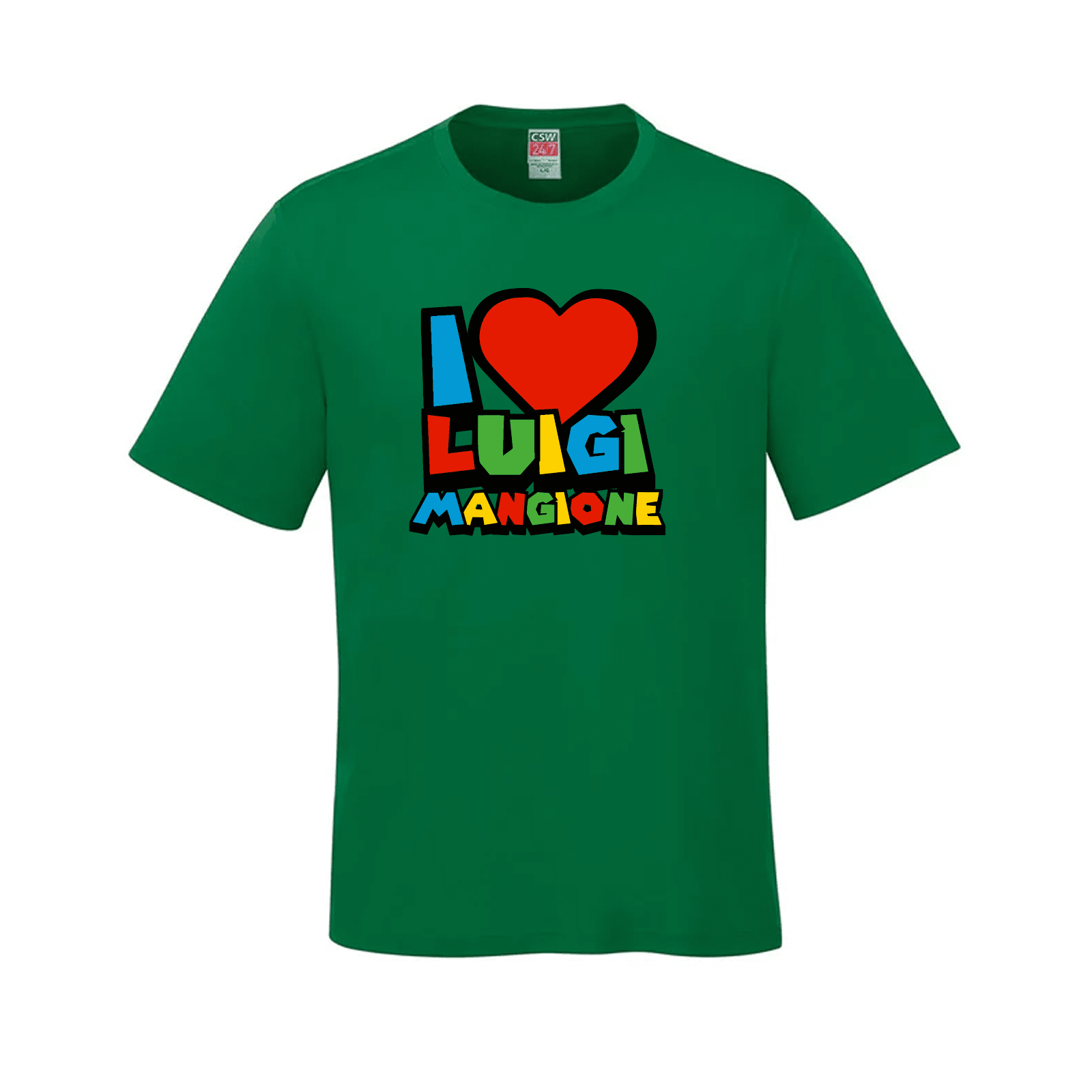 "I Heart Luigi" T-Shirt Forest Green LADs Luigi Luigi Apparel luigi mangione t-shirts