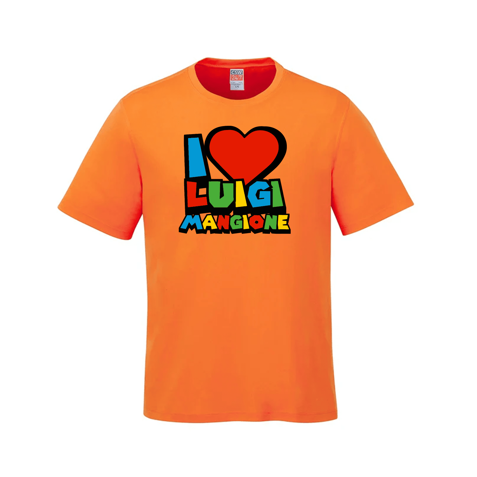 "I Heart Luigi" T-Shirt Orange LADs Luigi Luigi Apparel luigi mangione t-shirts