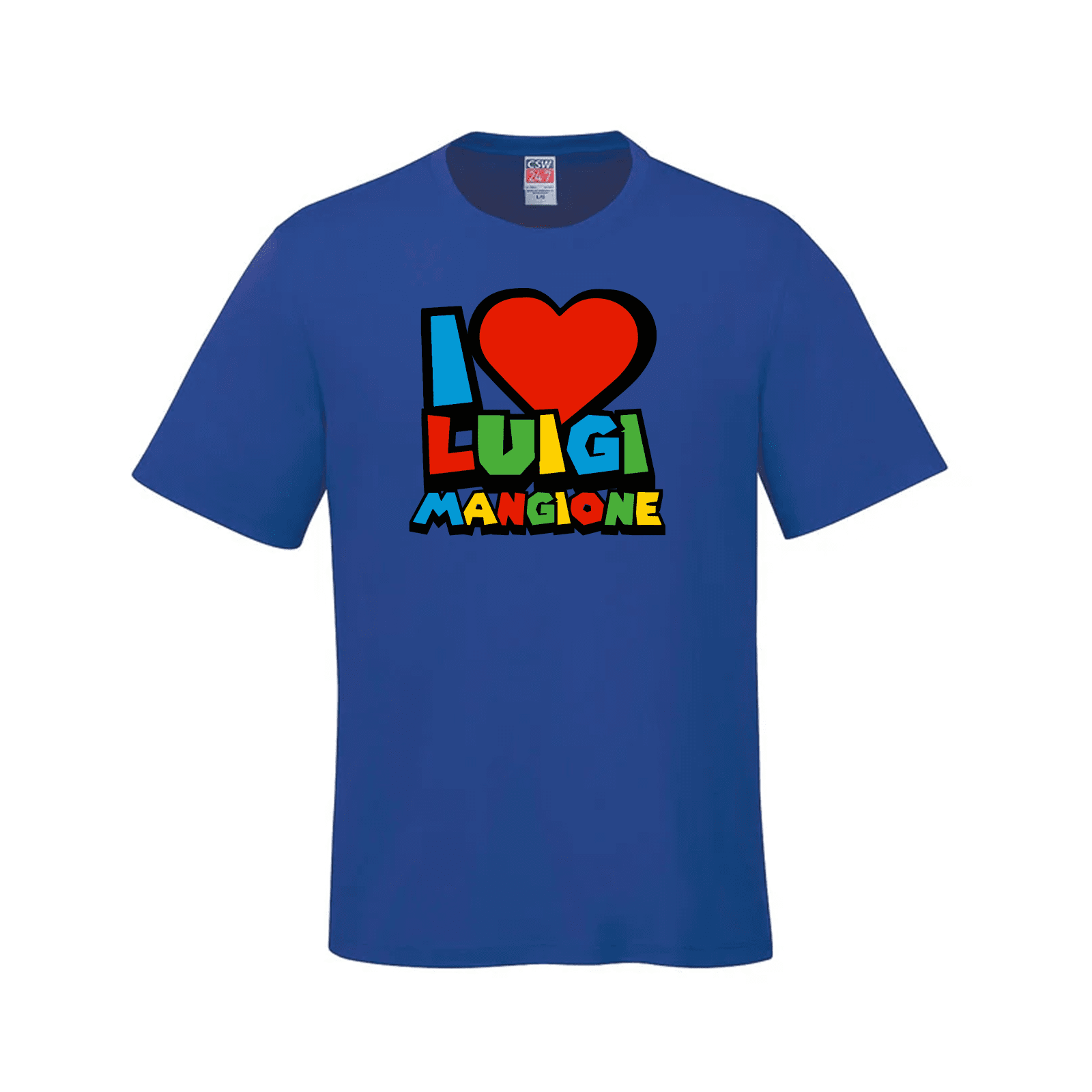 "I Heart Luigi" T-Shirt Royal Blue LADs Luigi Luigi Apparel luigi mangione t-shirts