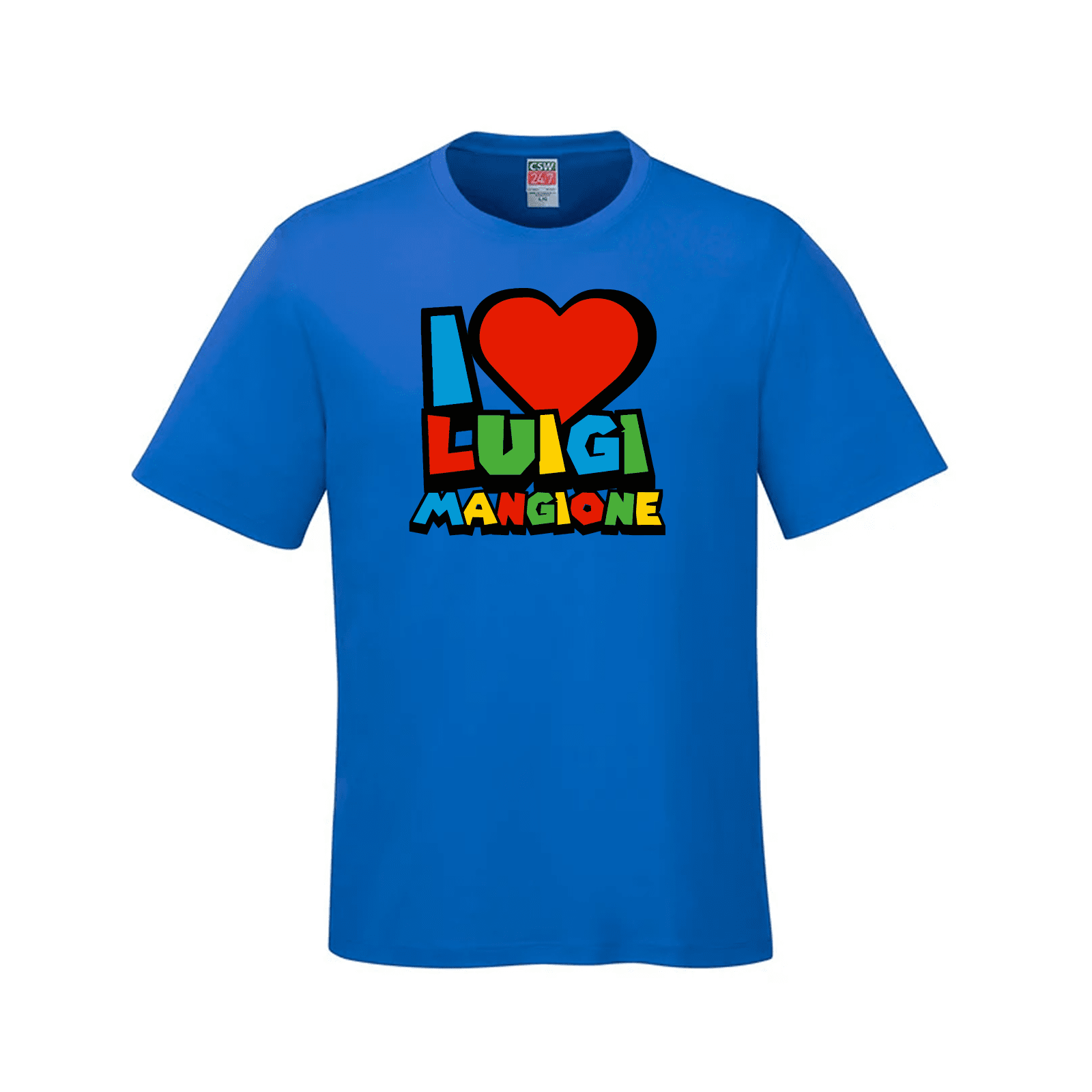 "I Heart Luigi" T-Shirt Sapphire Blue LADs Luigi Luigi Apparel luigi mangione t-shirts
