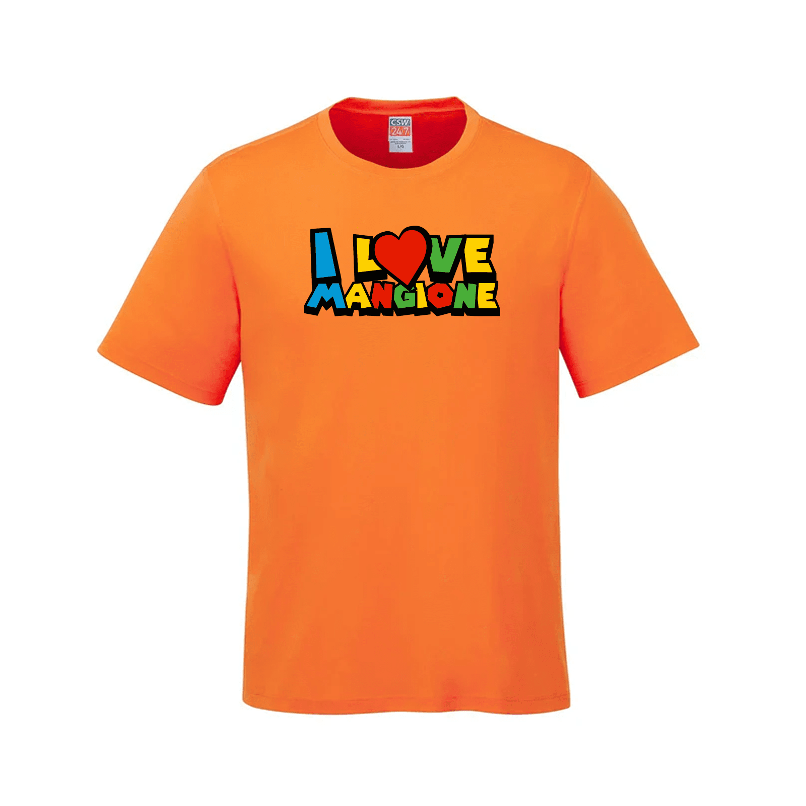 I Love Mangione T-Shirt – Show Your Passion with Style Orange Fan Apparel I Love Mangione T-Shirt Mangione Passion Shirt Stylish Graphic Tee