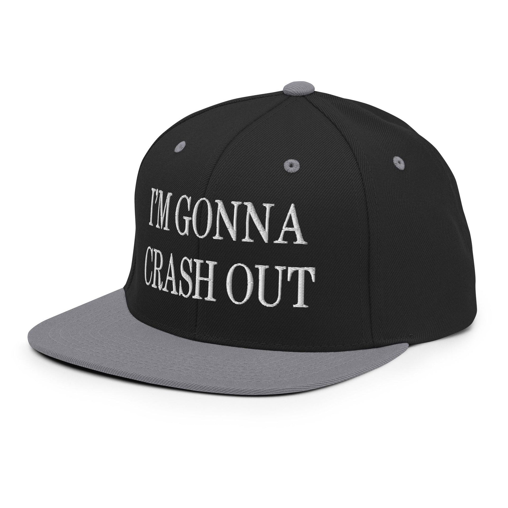 I'm Gonna Crash Out Embroidered Flat Bill Brim Snapback Hat Capital Crowns Funny Snapback Hats