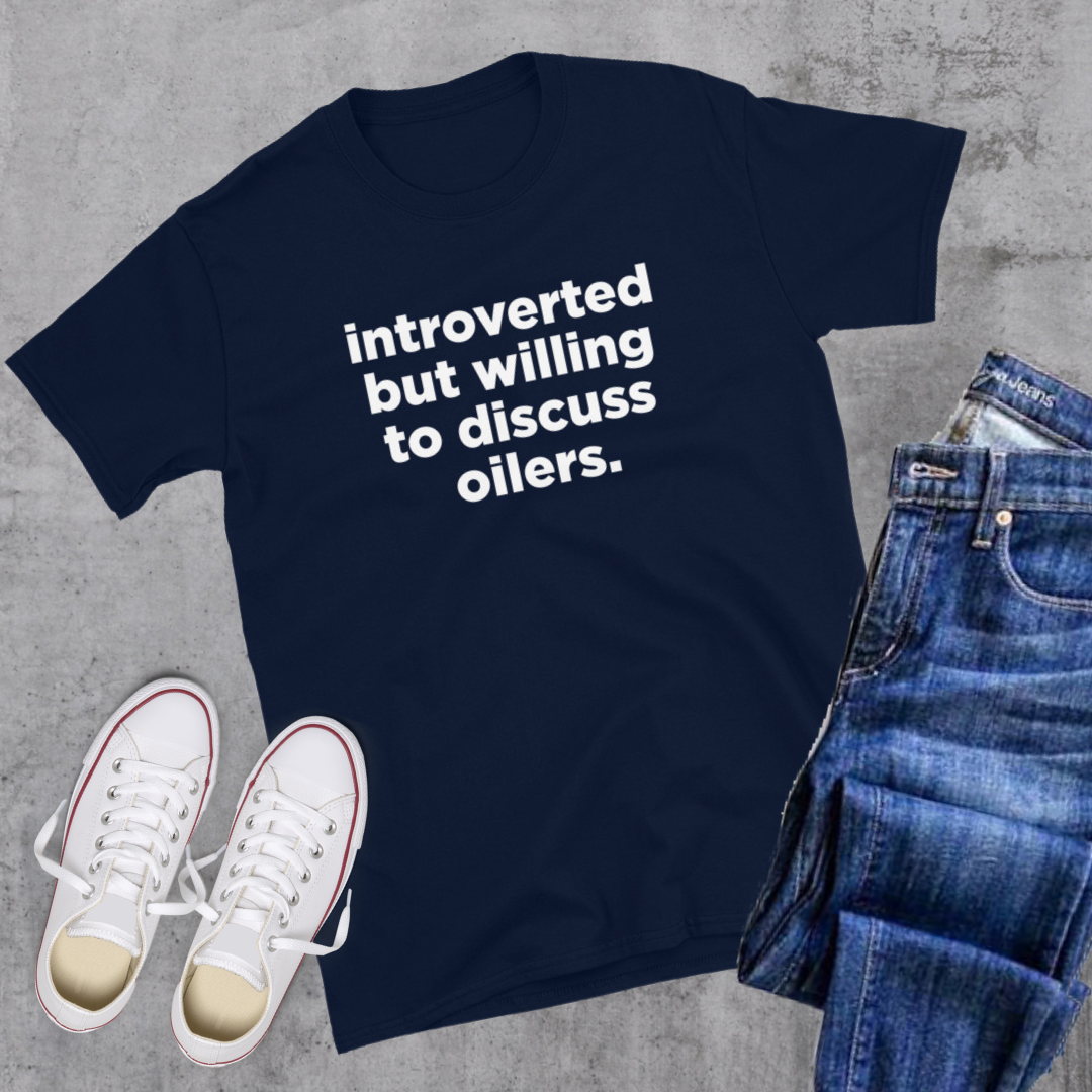 Introverted but willing to discuss oilers Navy Canadian City Apparel