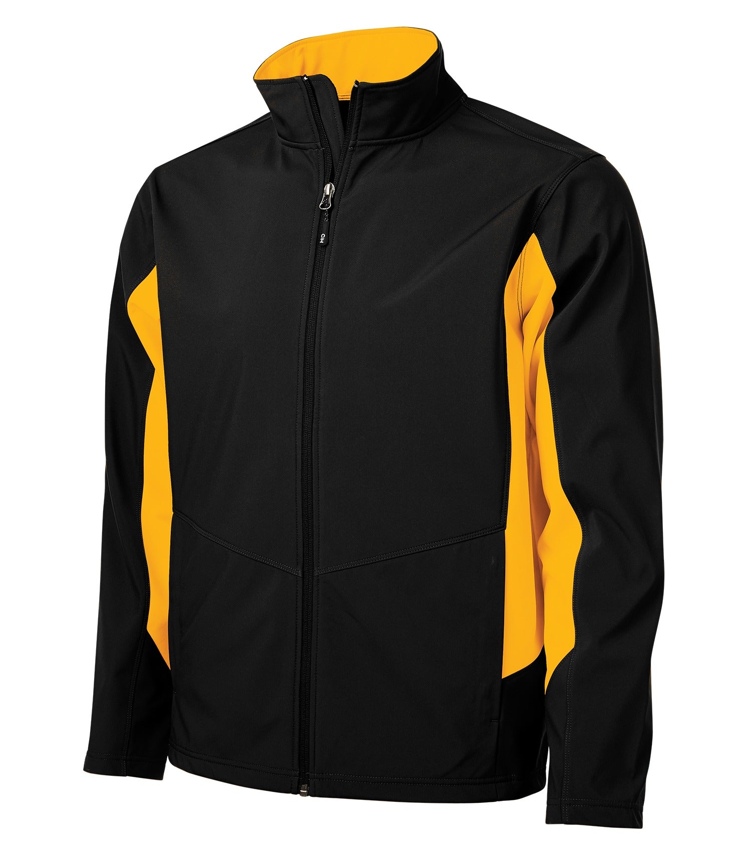 CoalHarbour - DISCONTINUED COAL HARBOUR® EVERYDAY COLOUR BLOCK WATER REPELLENT SOFT SHELL JACKET. - J7604 Black Gold CoalHarbour J7604
