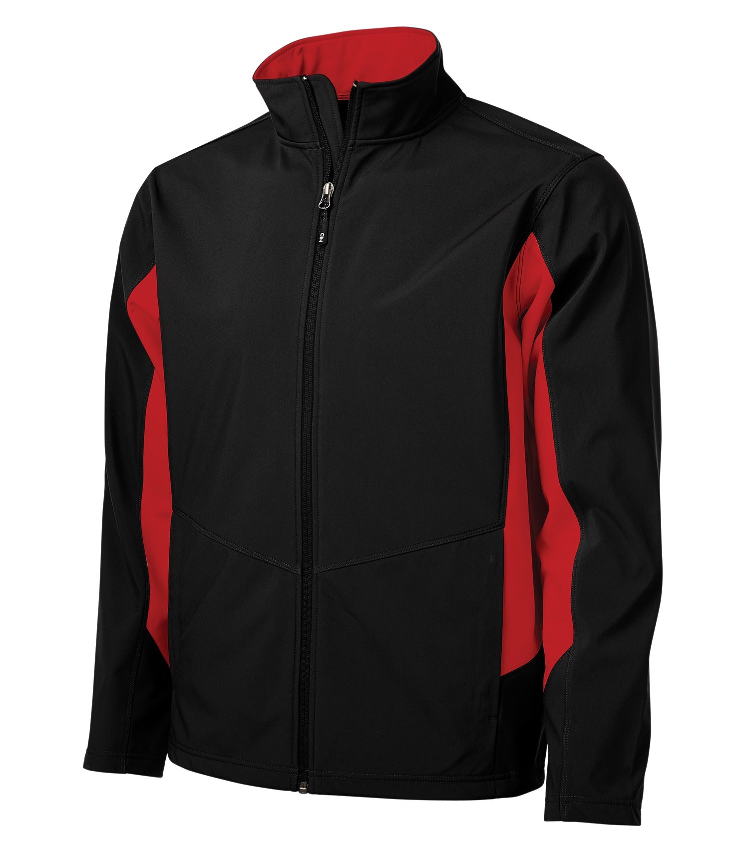 CoalHarbour - DISCONTINUED COAL HARBOUR® EVERYDAY COLOUR BLOCK WATER REPELLENT SOFT SHELL JACKET. - J7604 Black True Red CoalHarbour J7604