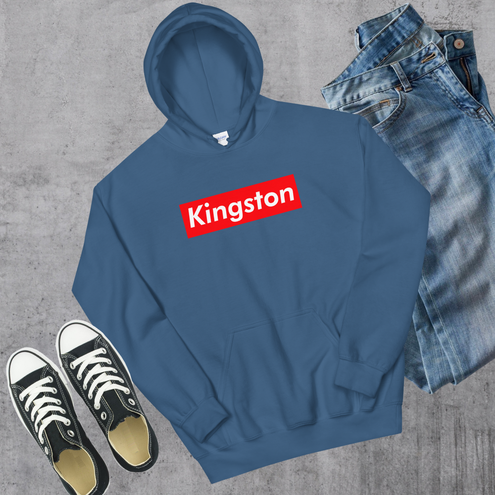 Kingston Supreme'd Hoodie Indigo Blue Canadian City Apparel