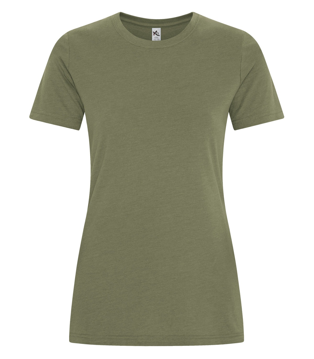 KOI KOI8060L, Element Ring Spun Cvc Ladies' Tee, Olive Green