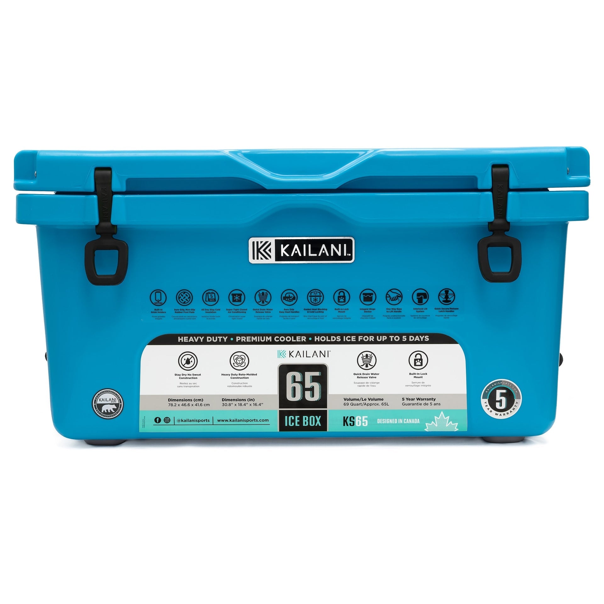 KS65 Cooler Blue 116 Cans Holds 65 Cans KAILANI