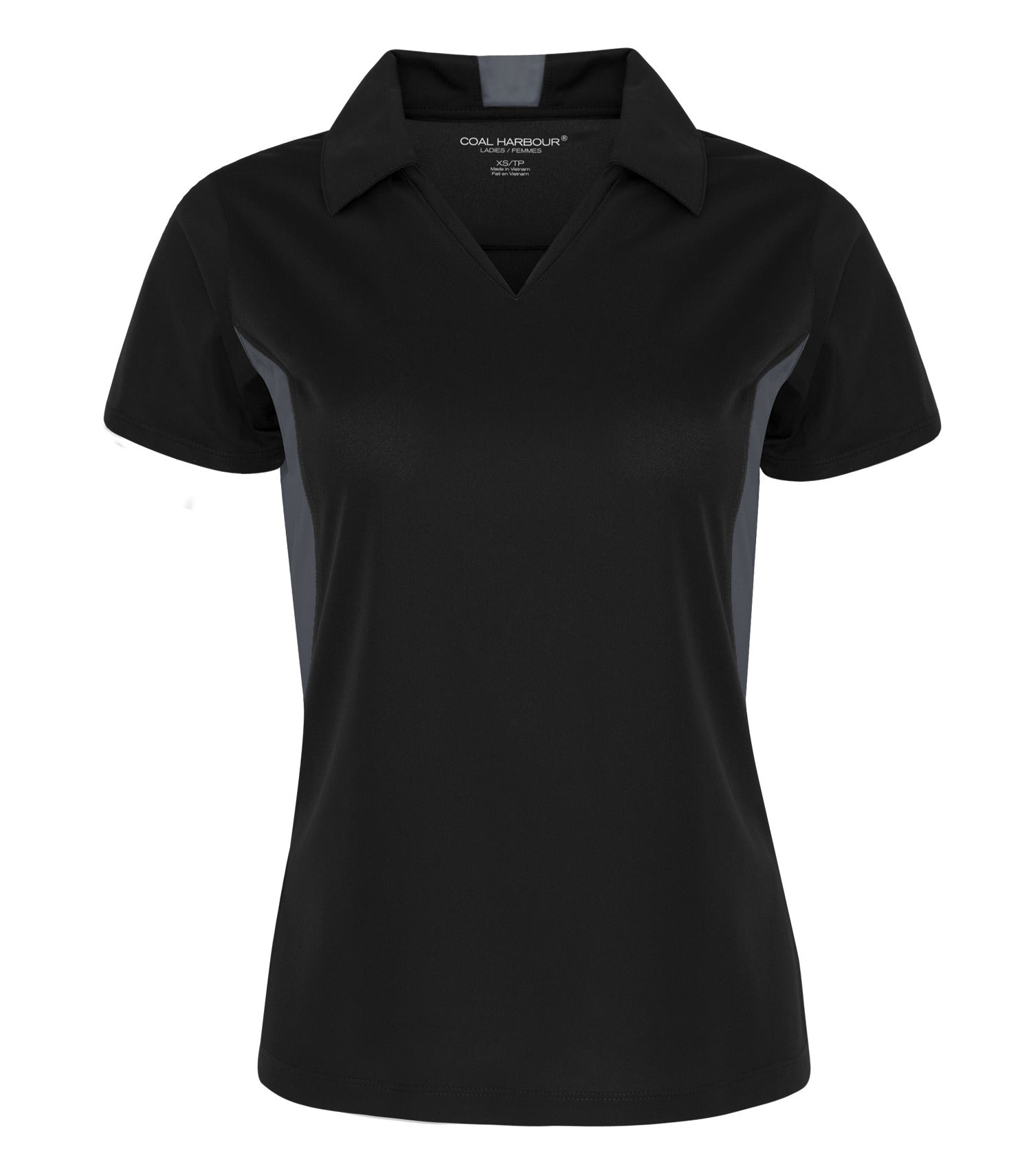 CoalHarbour - COAL HARBOUR® SNAG RESISTANT COLOUR BLOCK LADIES' POLO. - L4001 Black Iron Grey CoalHarbour L4001