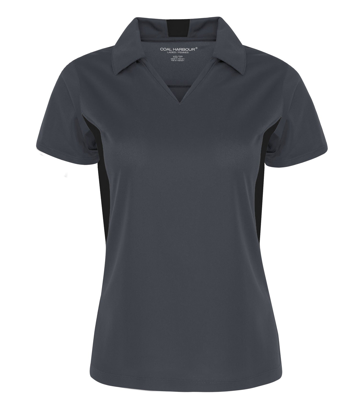 CoalHarbour - COAL HARBOUR® SNAG RESISTANT COLOUR BLOCK LADIES' POLO. - L4001 Iron Grey Black CoalHarbour L4001