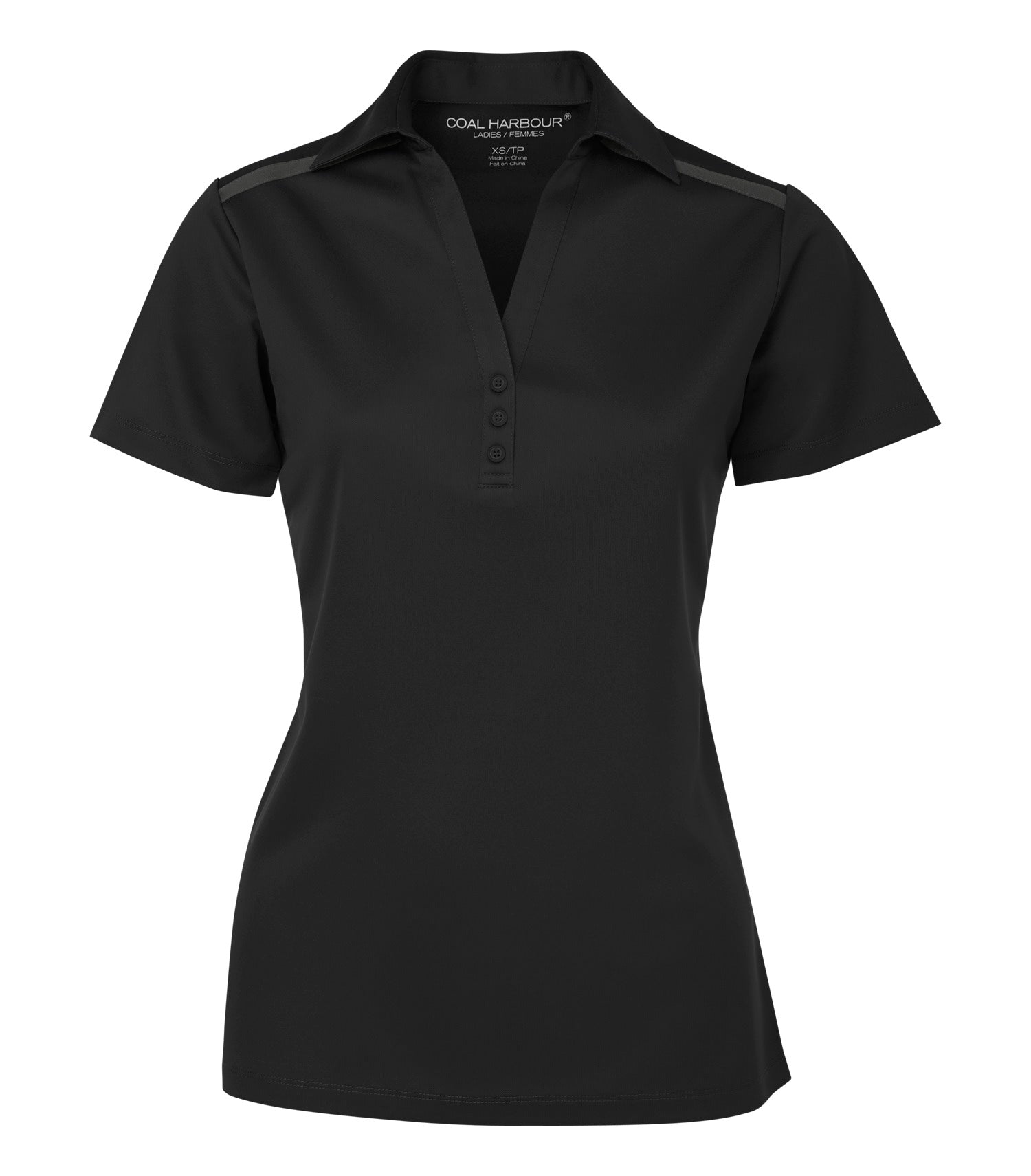 CoalHarbour - DISCONTINUED COAL HARBOUR® EVERYDAY COLOUR BLOCK LADIES' POLO. - L4008 Black Steel Grey CoalHarbour L4008