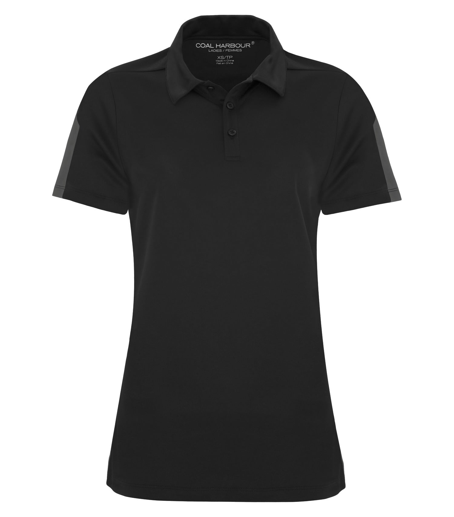 CoalHarbour - DISCONTINUED COAL HARBOUR® EVERYDAY COLOUR SLICE LADIES' POLO. - L4024 Black Steel Grey CoalHarbour L4024