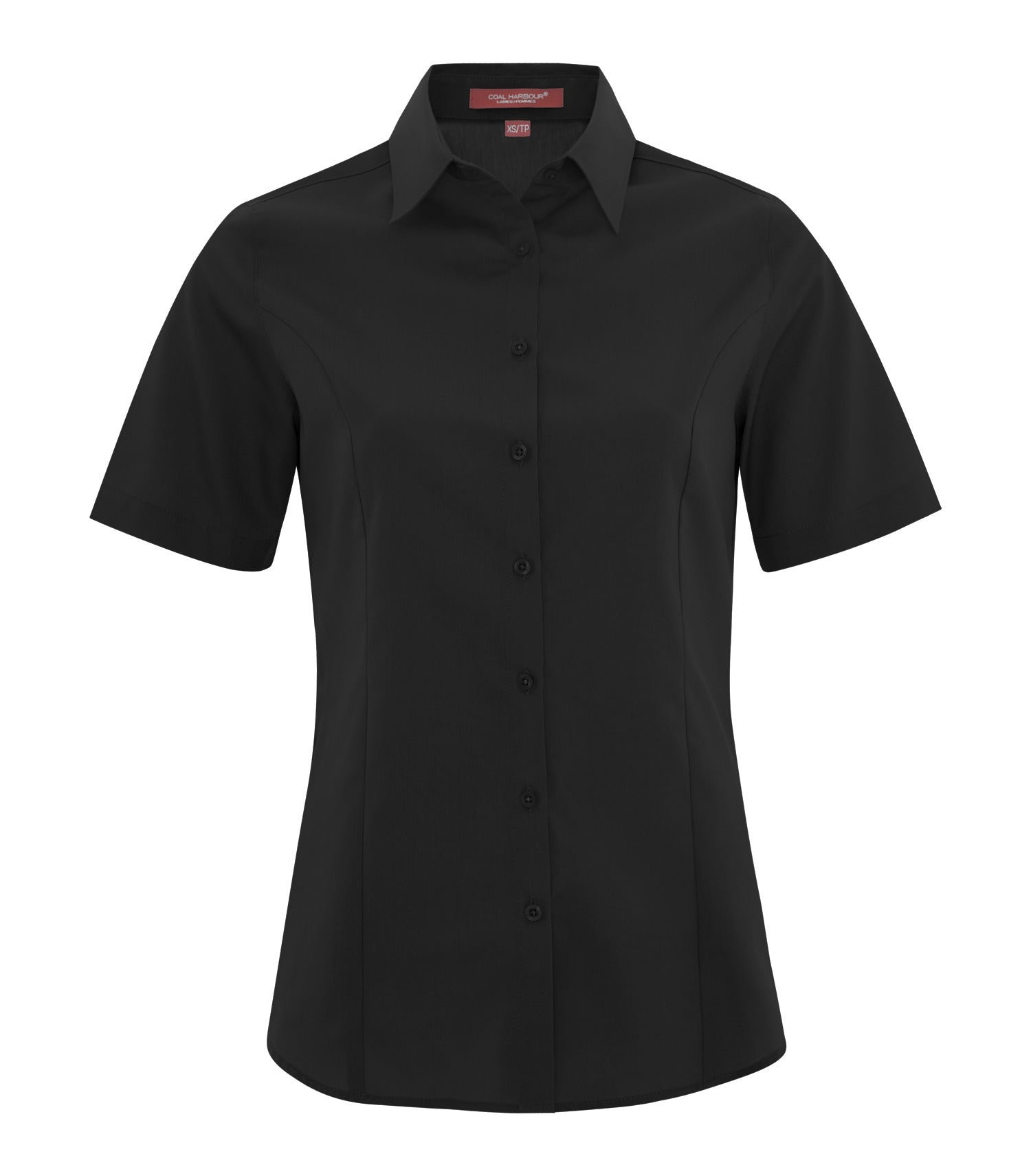CoalHarbour - COAL HARBOUR® EVERYDAY SHORT SLEEVE WOVEN LADIES' SHIRT. - L6021 Black CoalHarbour L6021