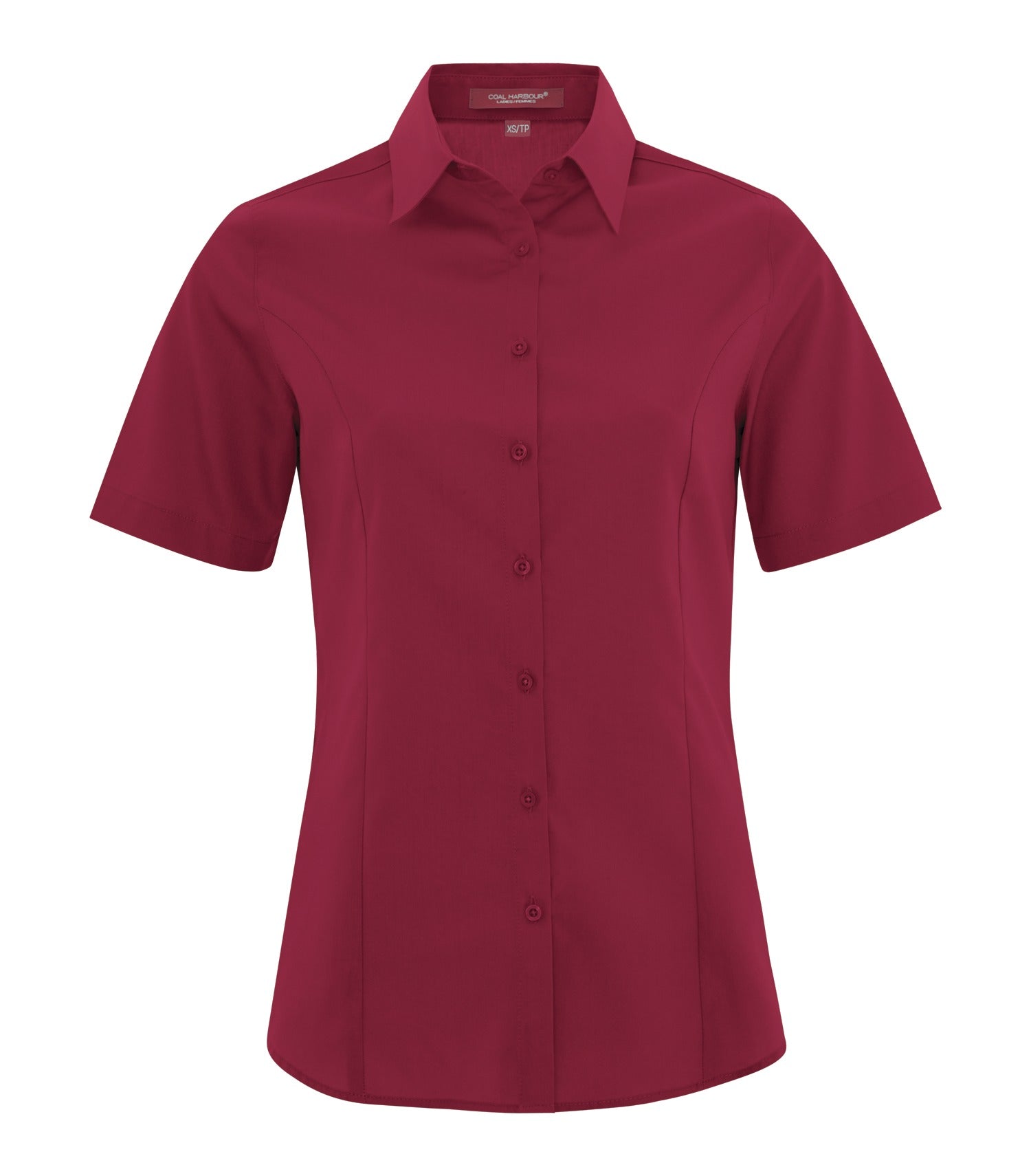 CoalHarbour - COAL HARBOUR® EVERYDAY SHORT SLEEVE WOVEN LADIES' SHIRT. - L6021 Rich Red CoalHarbour L6021