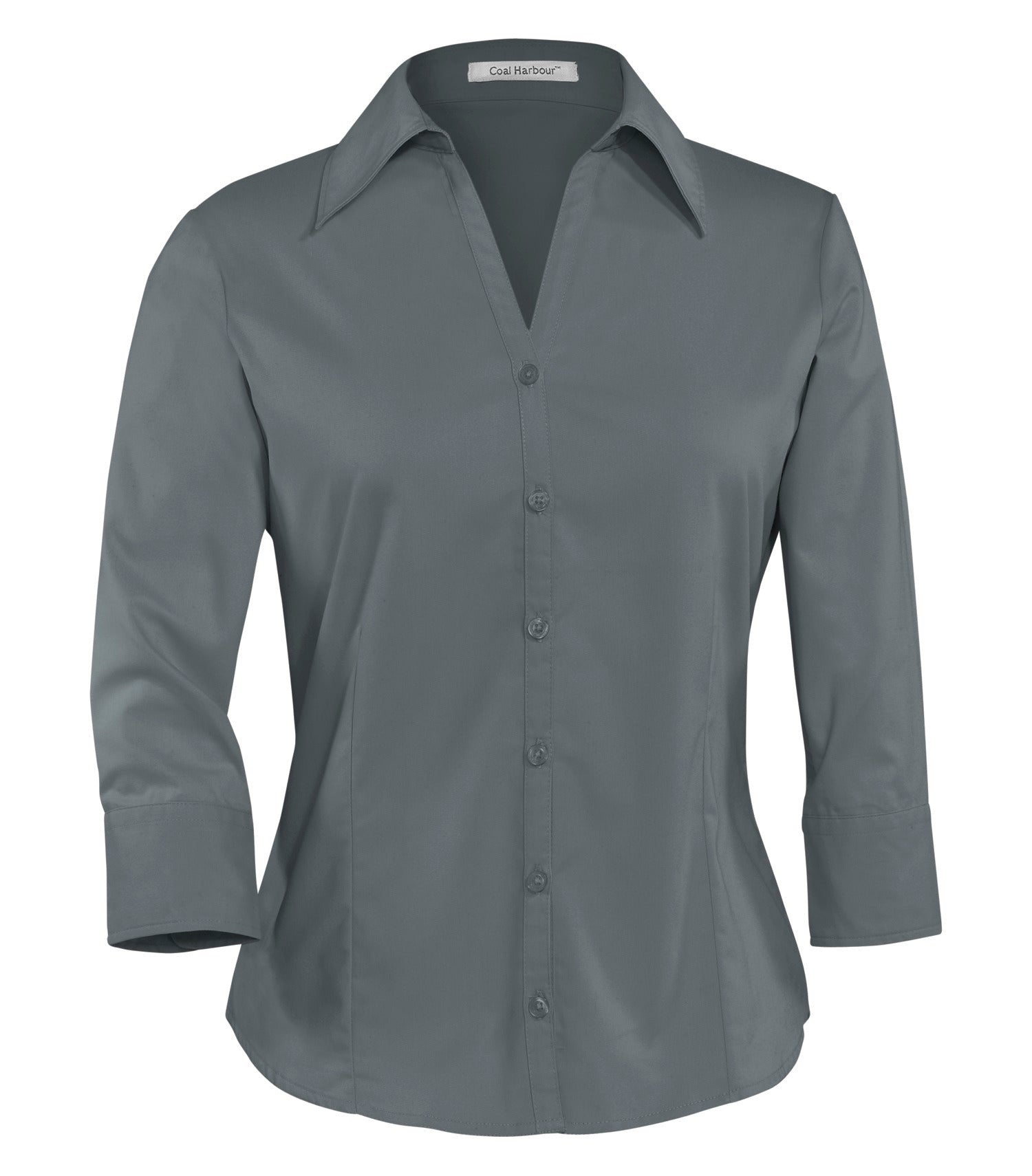 CoalHarbour - DISCONTINUED COAL HARBOUR® EASY CARE BLEND 3/4 SLEEVE LADIES' WOVEN SHIRT. - L615 Coal Grey CoalHarbour L615