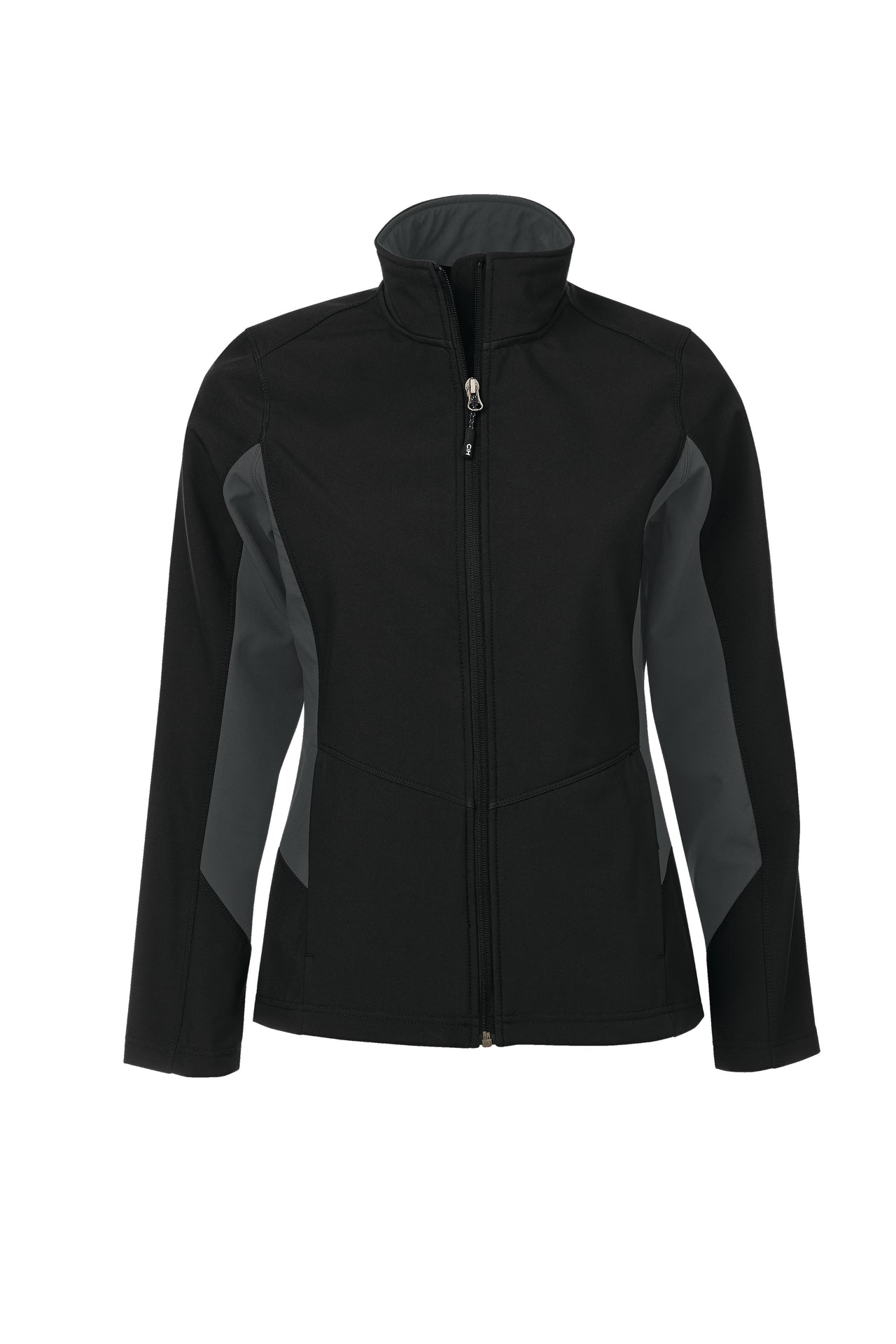 CoalHarbour - COAL HARBOUR® EVERYDAY COLOUR BLOCK WATER REPELLENT SOFT SHELL LADIES' JACKET. - L7604 Black Graphite CoalHarbour L7604