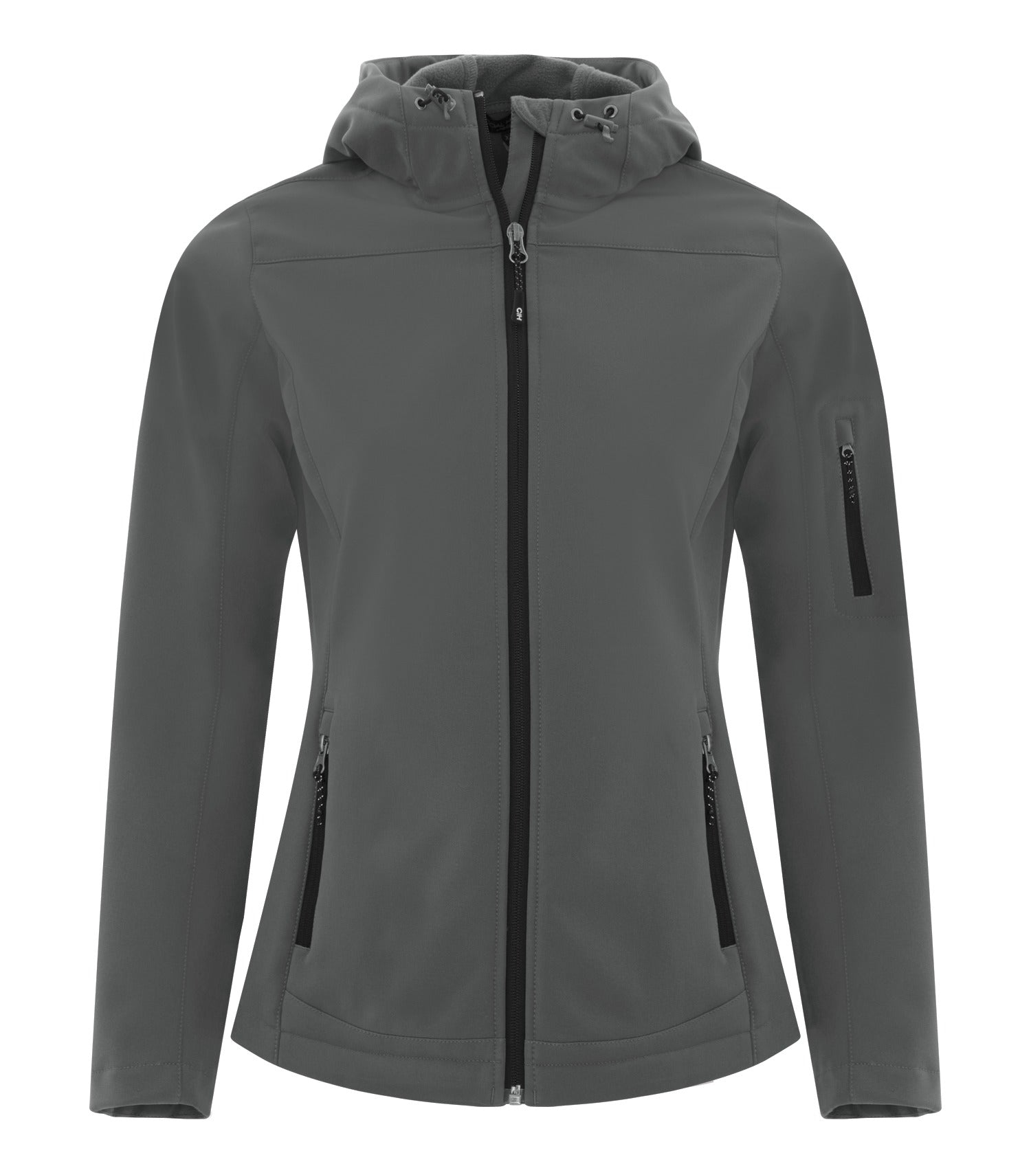 CoalHarbour - COAL HARBOUR® EVERYDAY HOODED WATER REPELLENT STRETCH SOFT SHELL LADIES' JACKET. - L7605 Iron Grey CoalHarbour L7605
