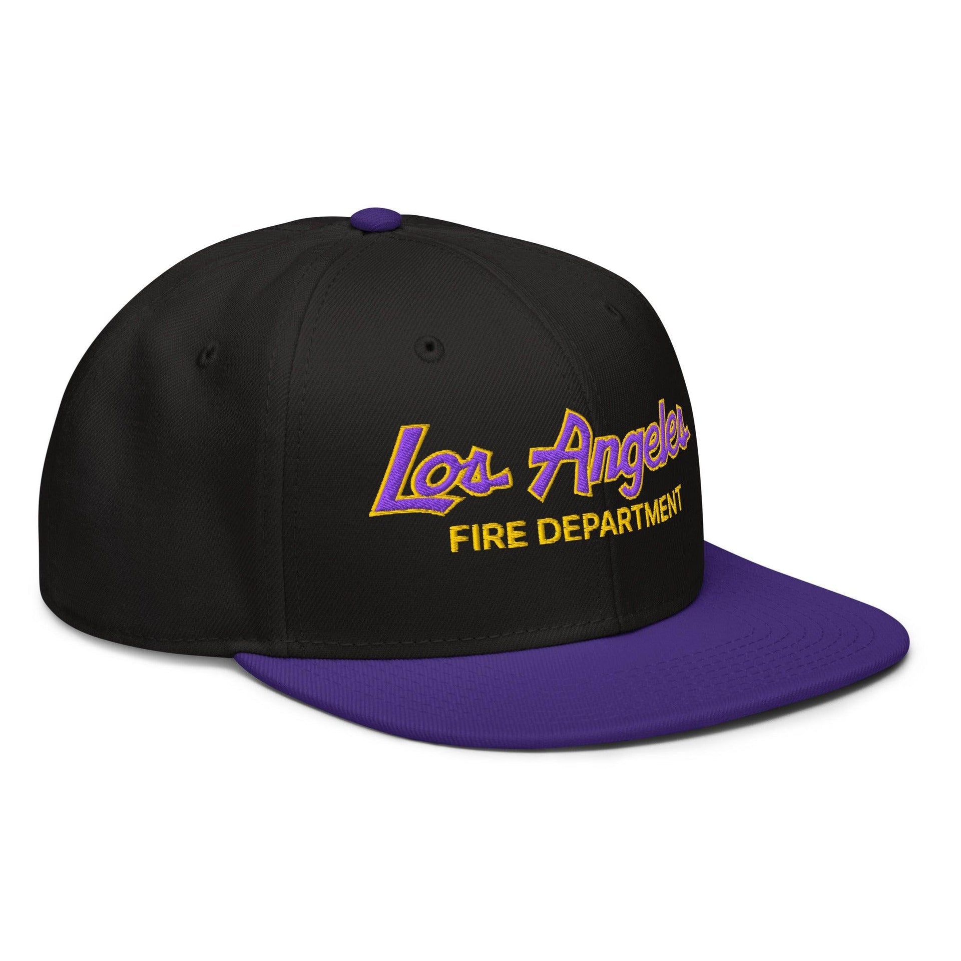 LAFD Los Angeles Fire Department Basketball Vintage Sports Script Embroidered Flat Bill Brim Snapback Hat CA Capital Crowns Los Angeles Snapback Hats