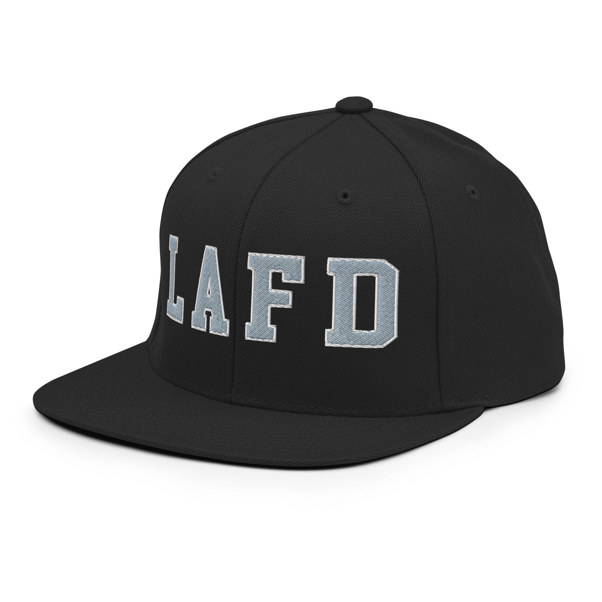LAFD Los Angeles Fire Department Embroidered Flat Bill Brim Snapback Hat Capital Crowns Snapback Hats Work
