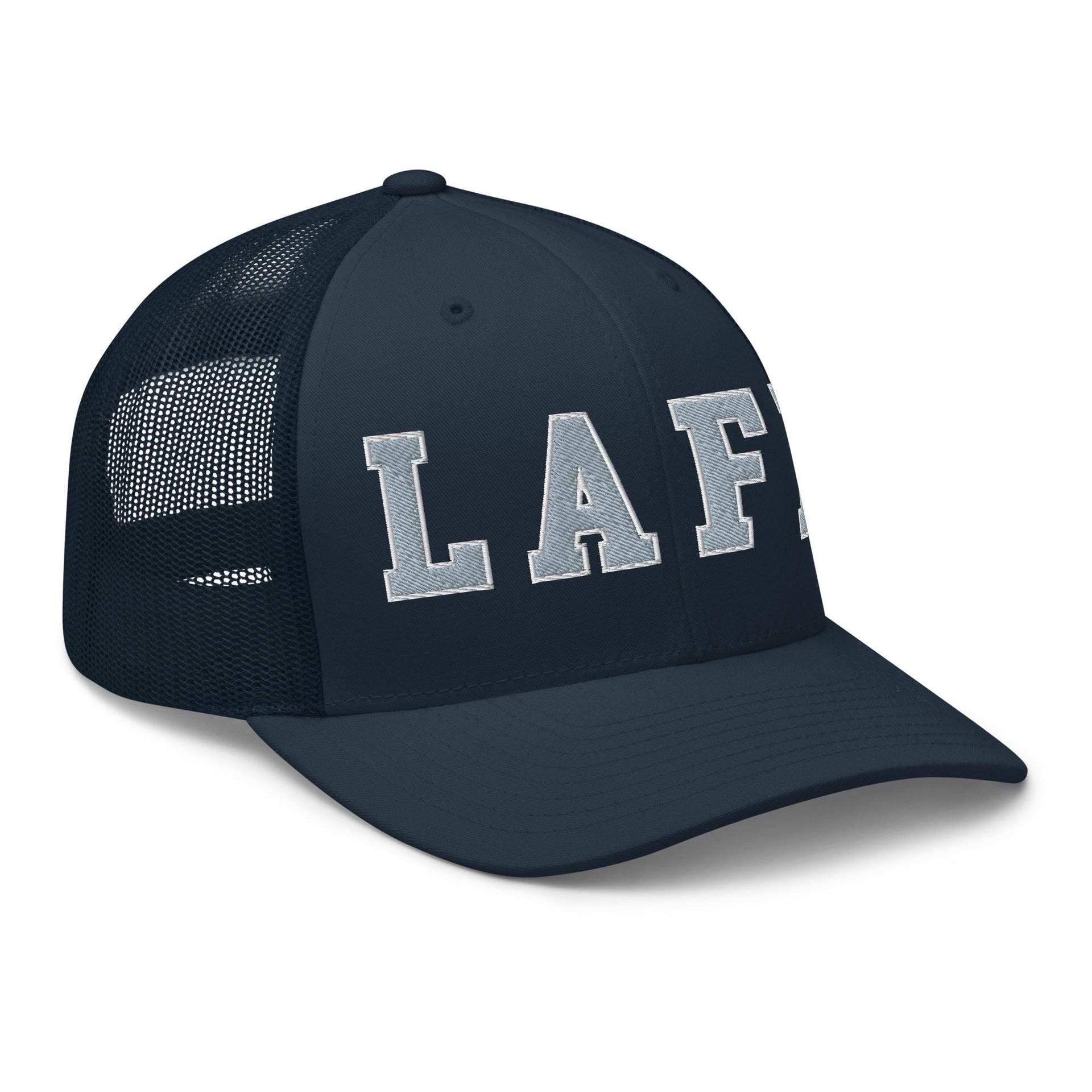 LAFD Los Angeles Fire Department Embroidered Mesh Trucker Hat Capital Crowns Trucker Hats Work
