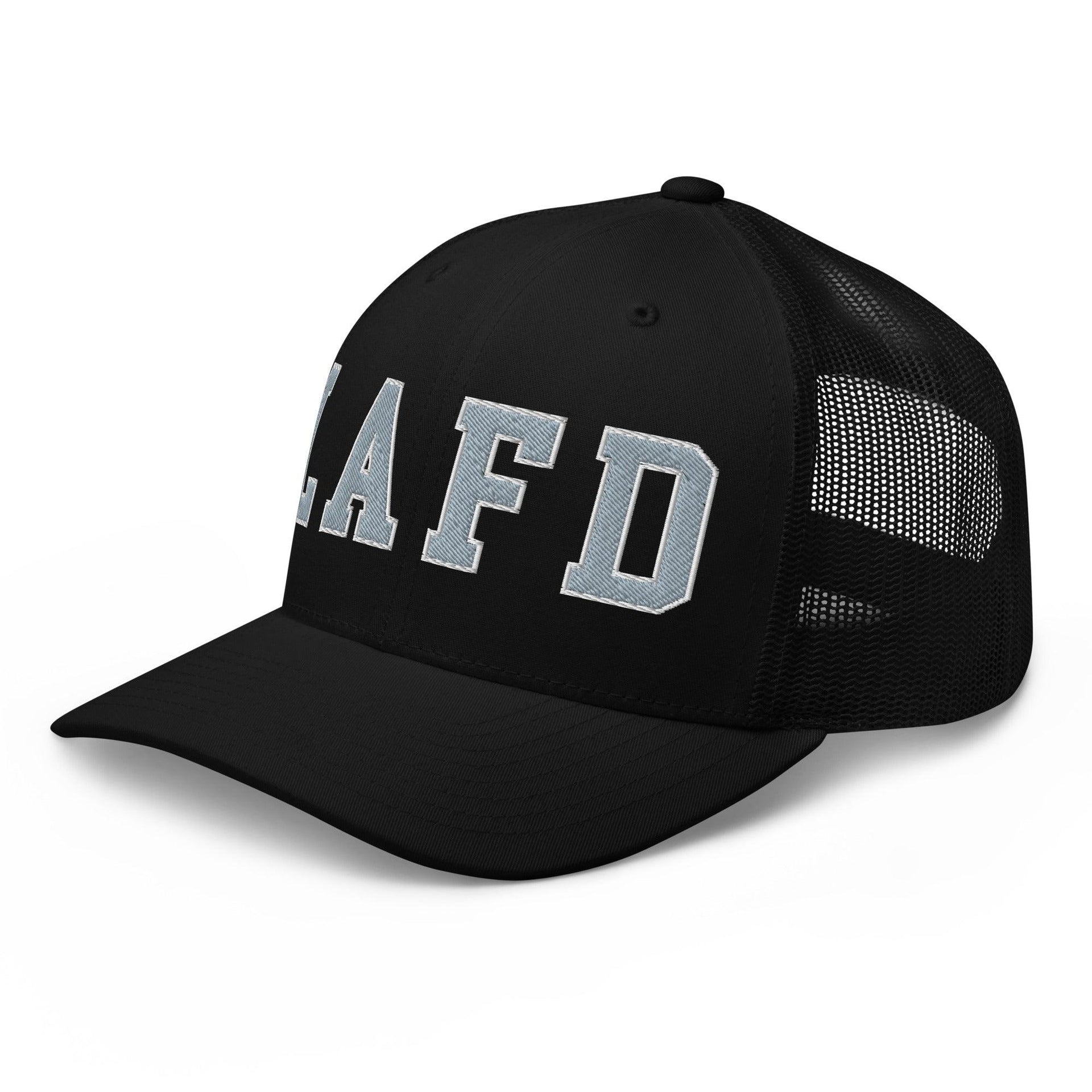 LAFD Los Angeles Fire Department Embroidered Mesh Trucker Hat Capital Crowns Trucker Hats Work
