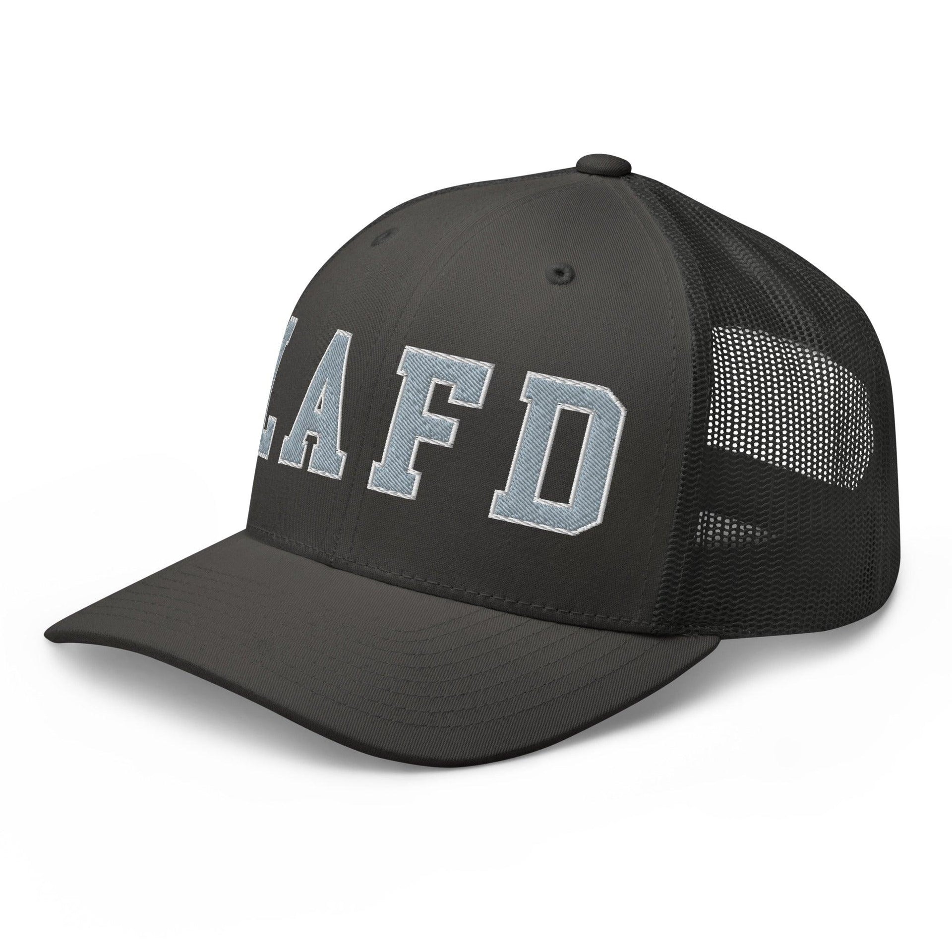 LAFD Los Angeles Fire Department Embroidered Mesh Trucker Hat Capital Crowns Trucker Hats Work