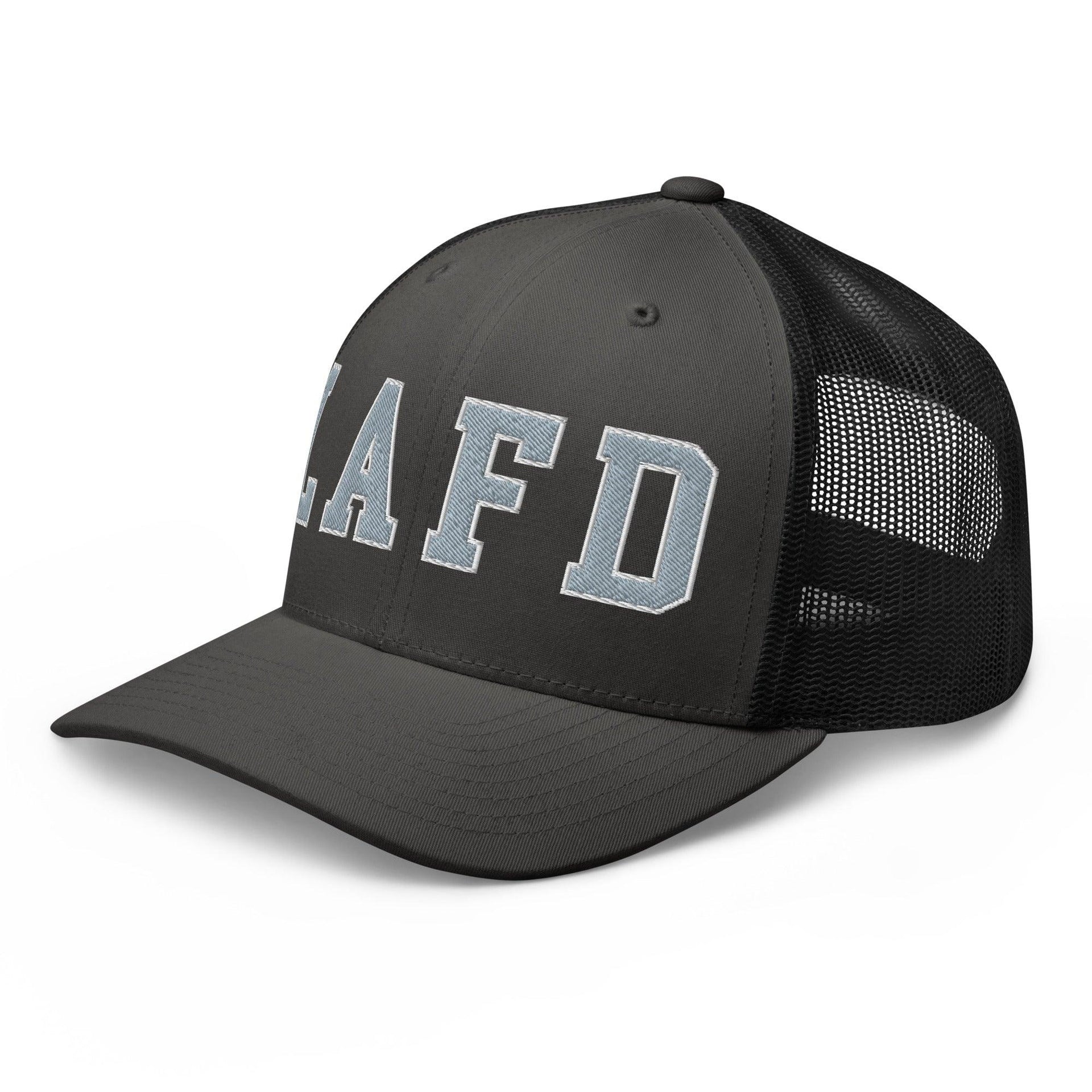LAFD Los Angeles Fire Department Embroidered Mesh Trucker Hat Capital Crowns Trucker Hats Work
