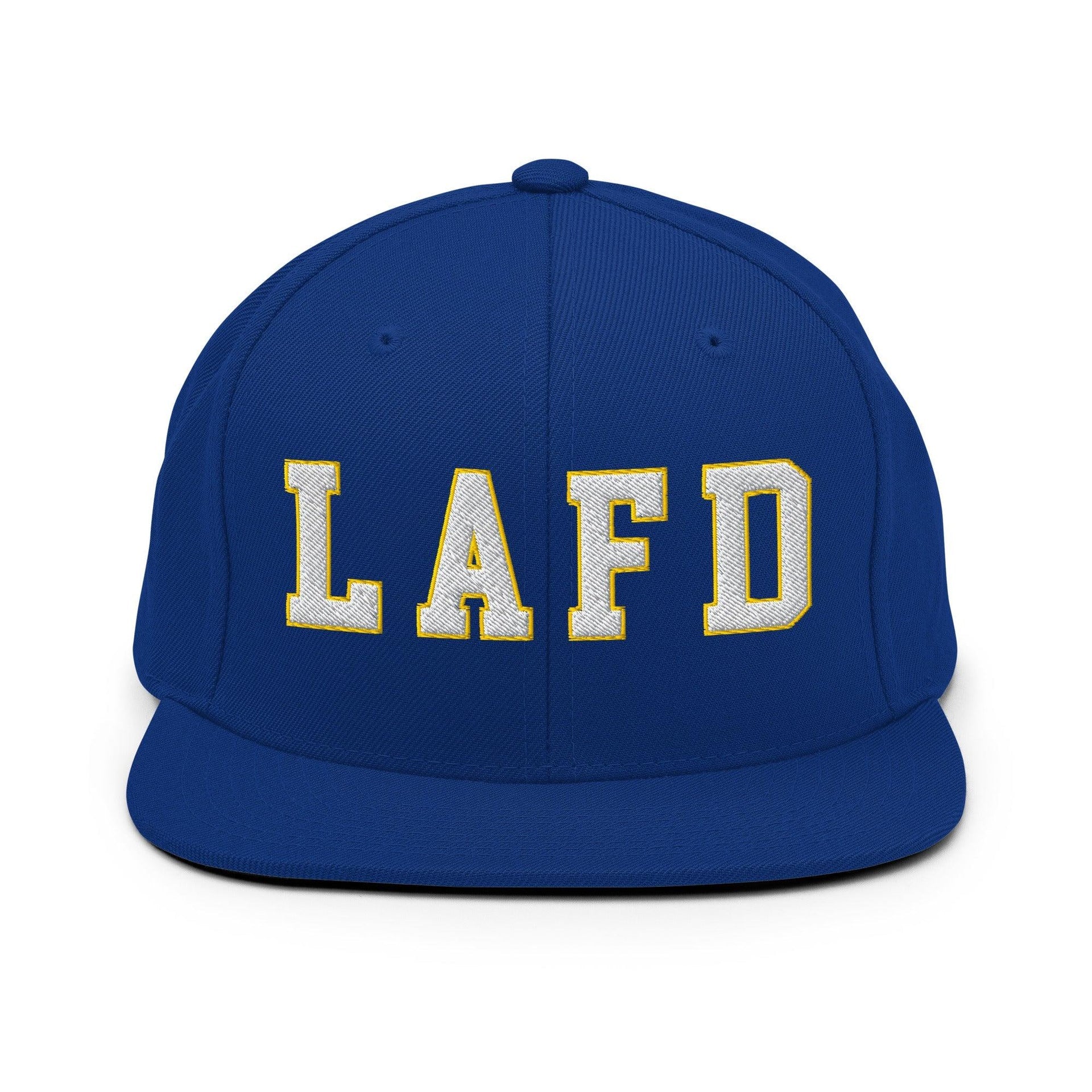 LAFD Los Angeles Fire Department Football Embroidered Flat Bill Brim Snapback Hat Default Title CA Capital Crowns Los Angeles Snapback Hats