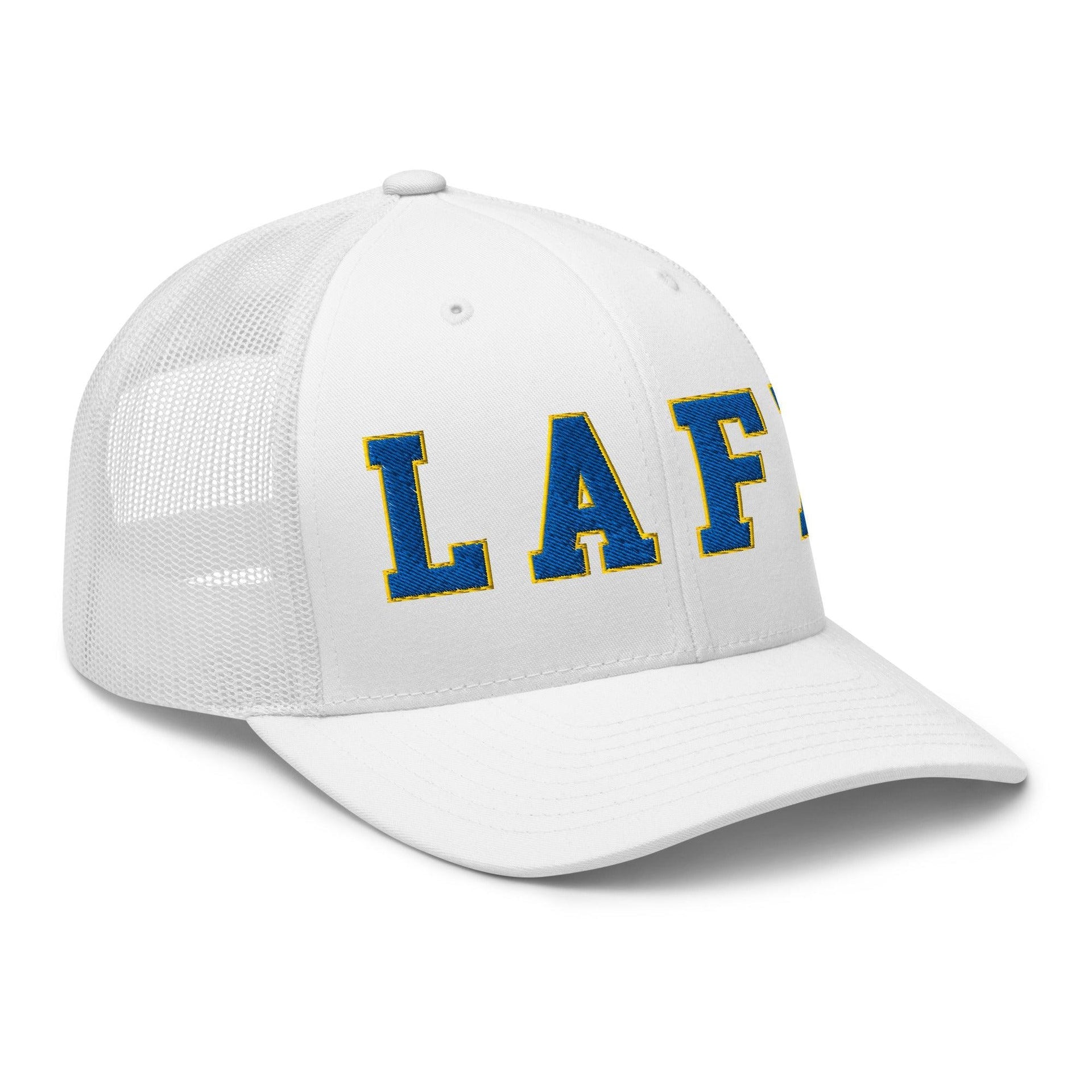 LAFD Los Angeles Fire Department Football Embroidered Mesh Trucker Hat CA Capital Crowns Los Angeles Trucker Hats