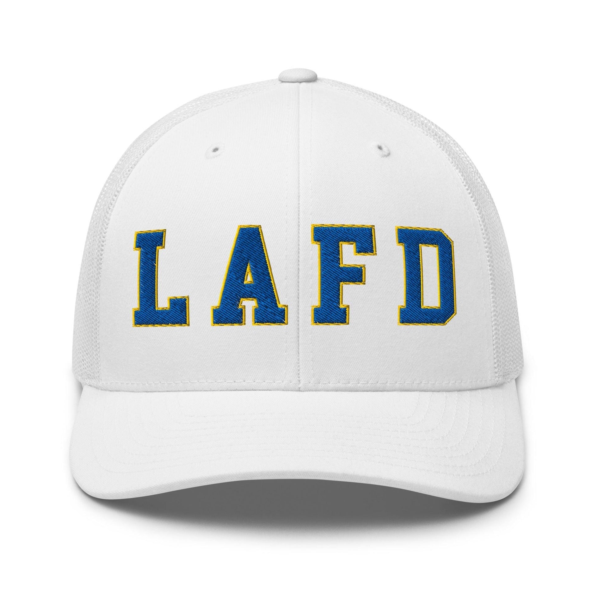 LAFD Los Angeles Fire Department Football Embroidered Mesh Trucker Hat Default Title CA Capital Crowns Los Angeles Trucker Hats