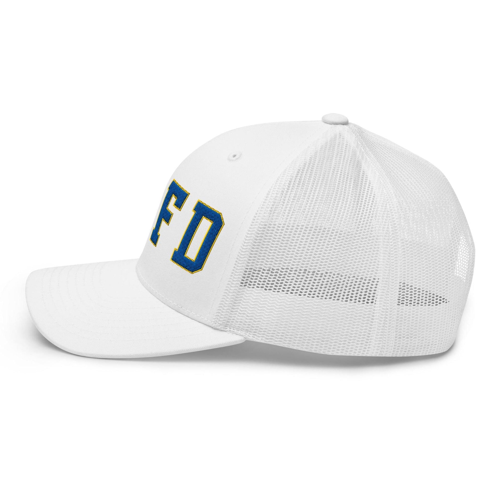 LAFD Los Angeles Fire Department Football Embroidered Mesh Trucker Hat CA Capital Crowns Los Angeles Trucker Hats