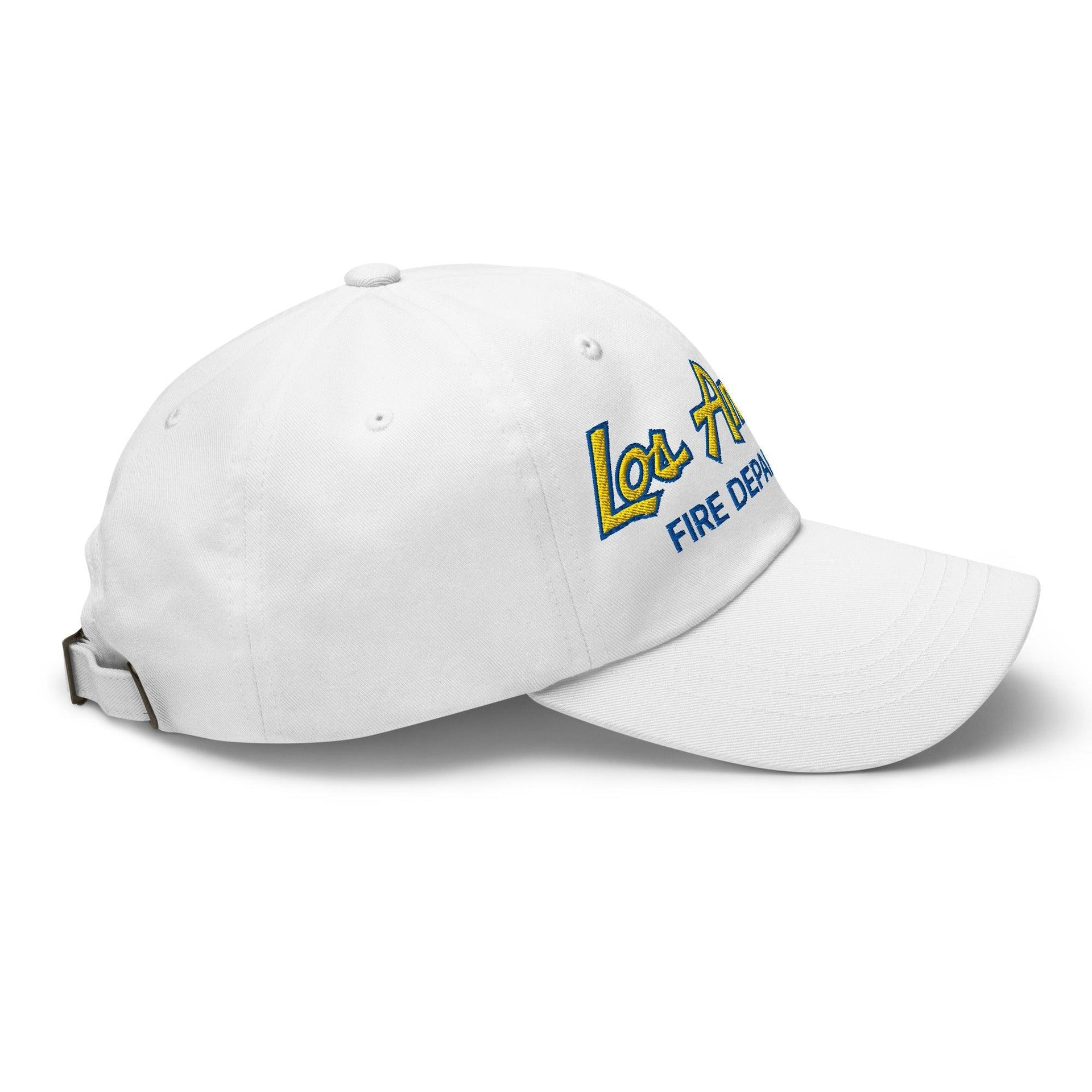 LAFD Los Angeles Fire Department Football Vintage Sports Script Embroidered Dad Hat CA Capital Crowns Dad Hats Los Angeles