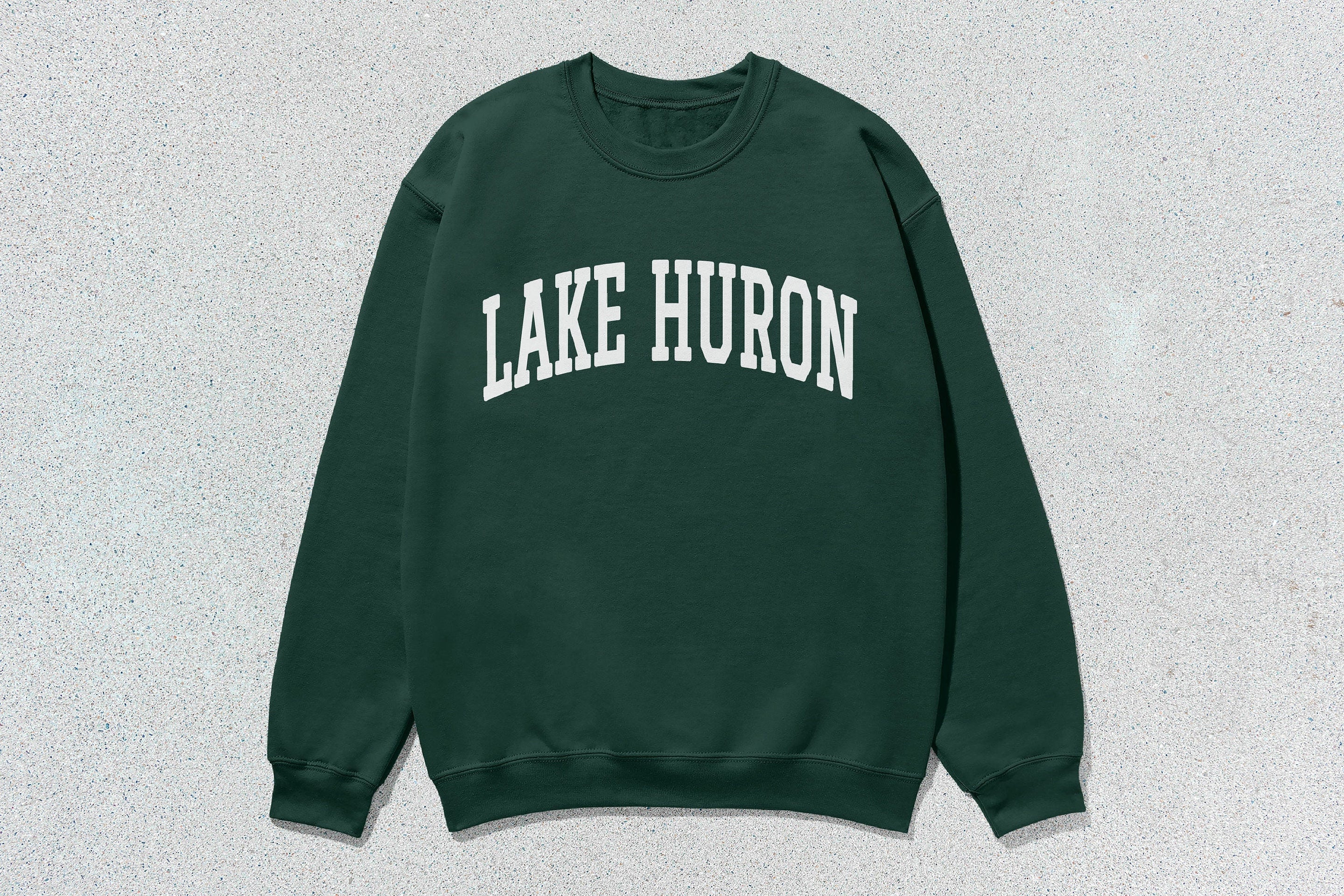 Lake Huron - Unisex Heavy Blend™ Crewneck Sweatshirt Green Canada Canadian Great Lakes crewnecks great lakes hoodies sweaters