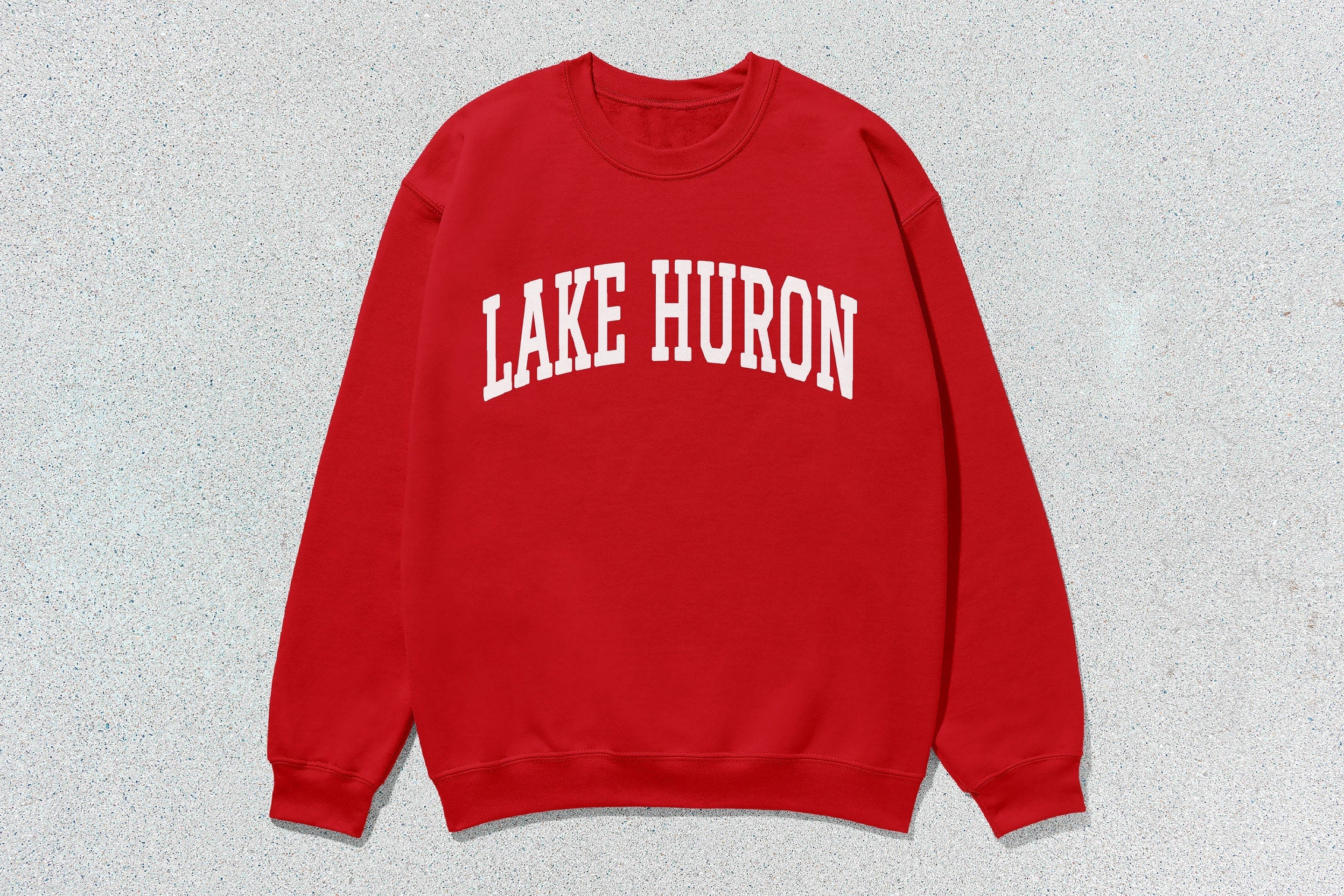 Lake Huron - Unisex Heavy Blend™ Crewneck Sweatshirt Red Canada Canadian Great Lakes crewnecks great lakes hoodies sweaters