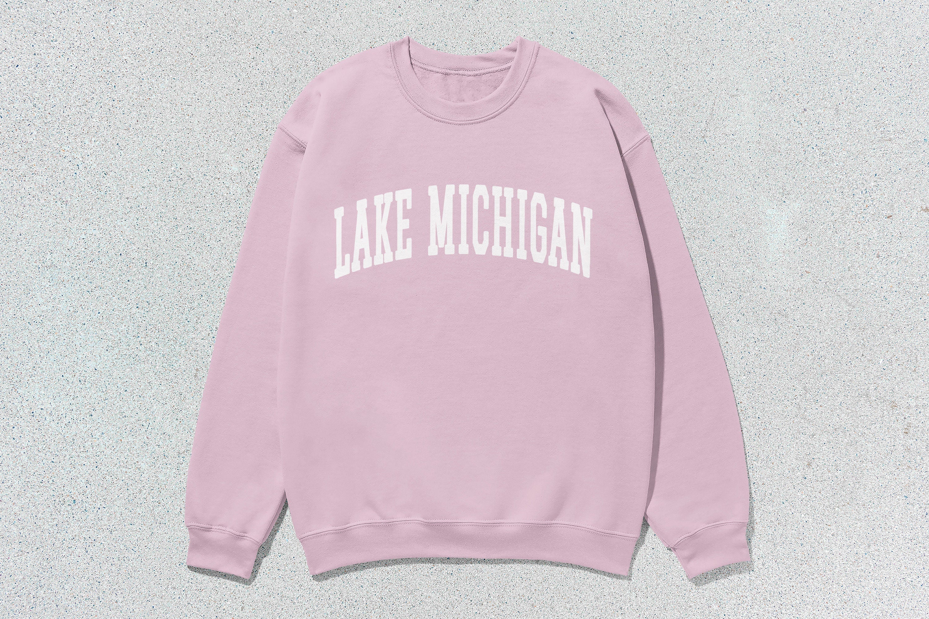 Lake Michigan - Unisex Heavy Blend™ Crewneck Sweatshirt Pink Canada Canadian Great Lakes crewnecks great lakes hoodies sweaters