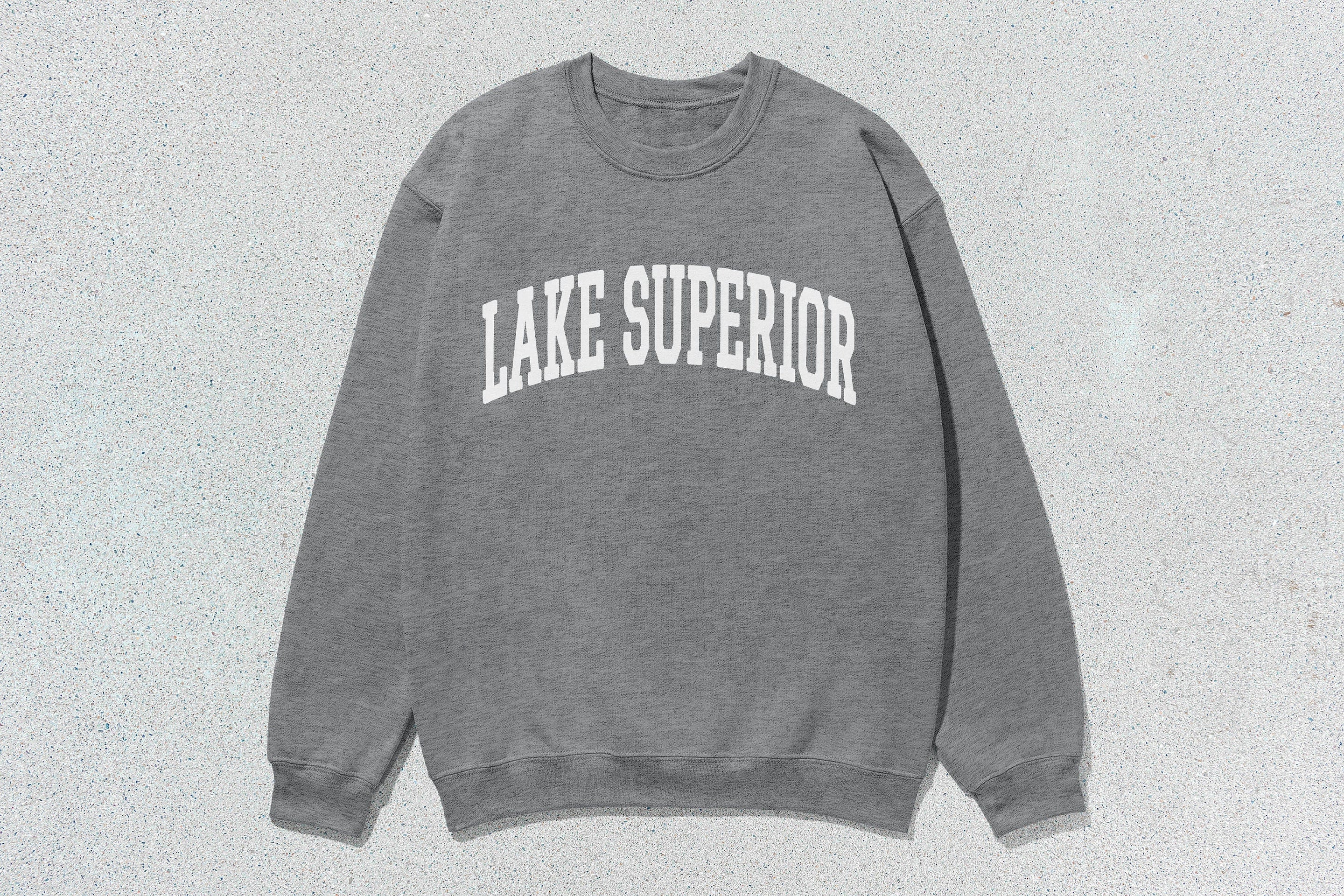 Lake Superior - Unisex Heavy Blend™ Crewneck Sweatshirt athletic heather Canada Canadian Great Lakes crewnecks great lakes hoodies sweaters